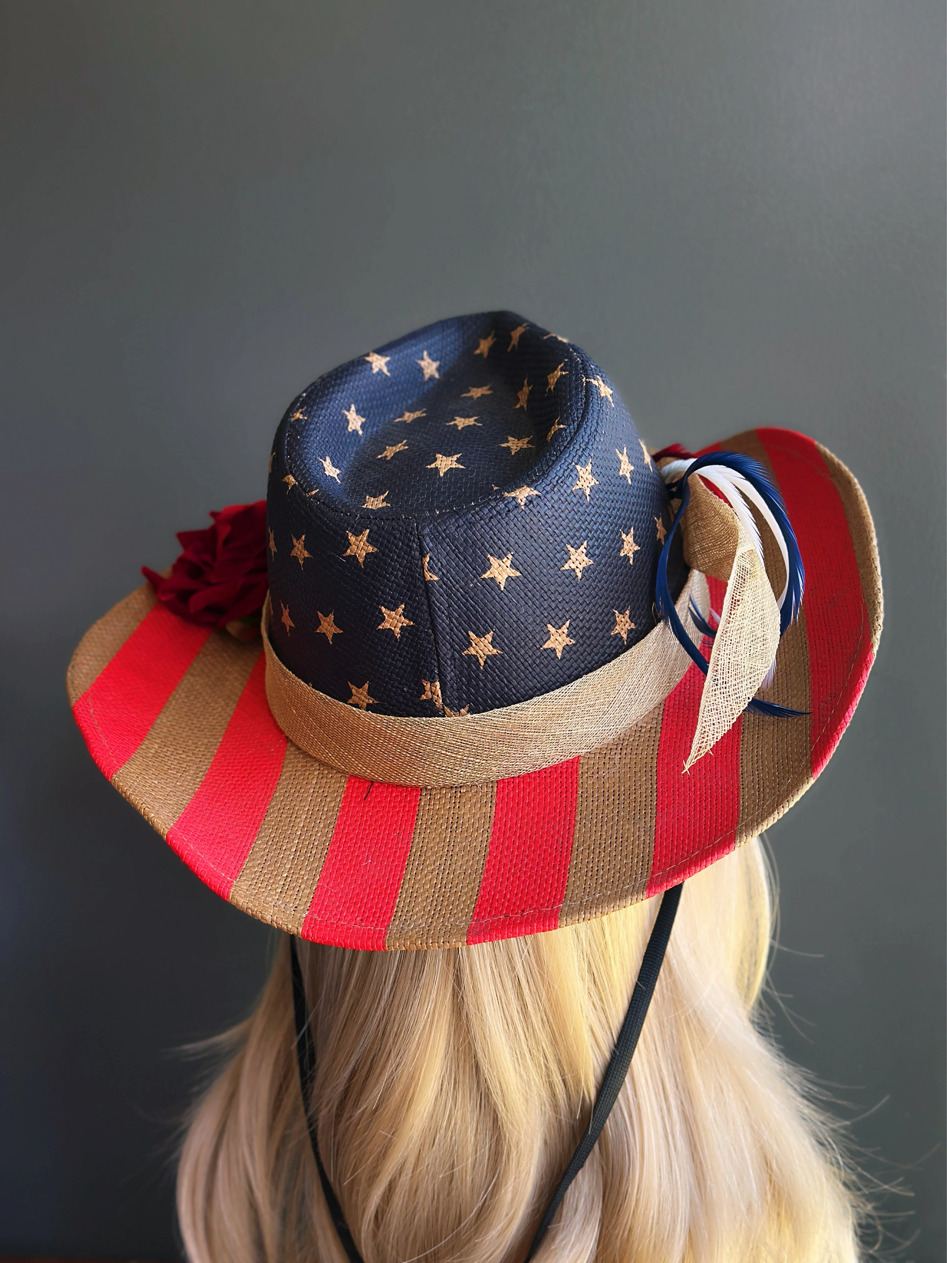 Patriot Rose - USA Cowboy Hat - Image 4