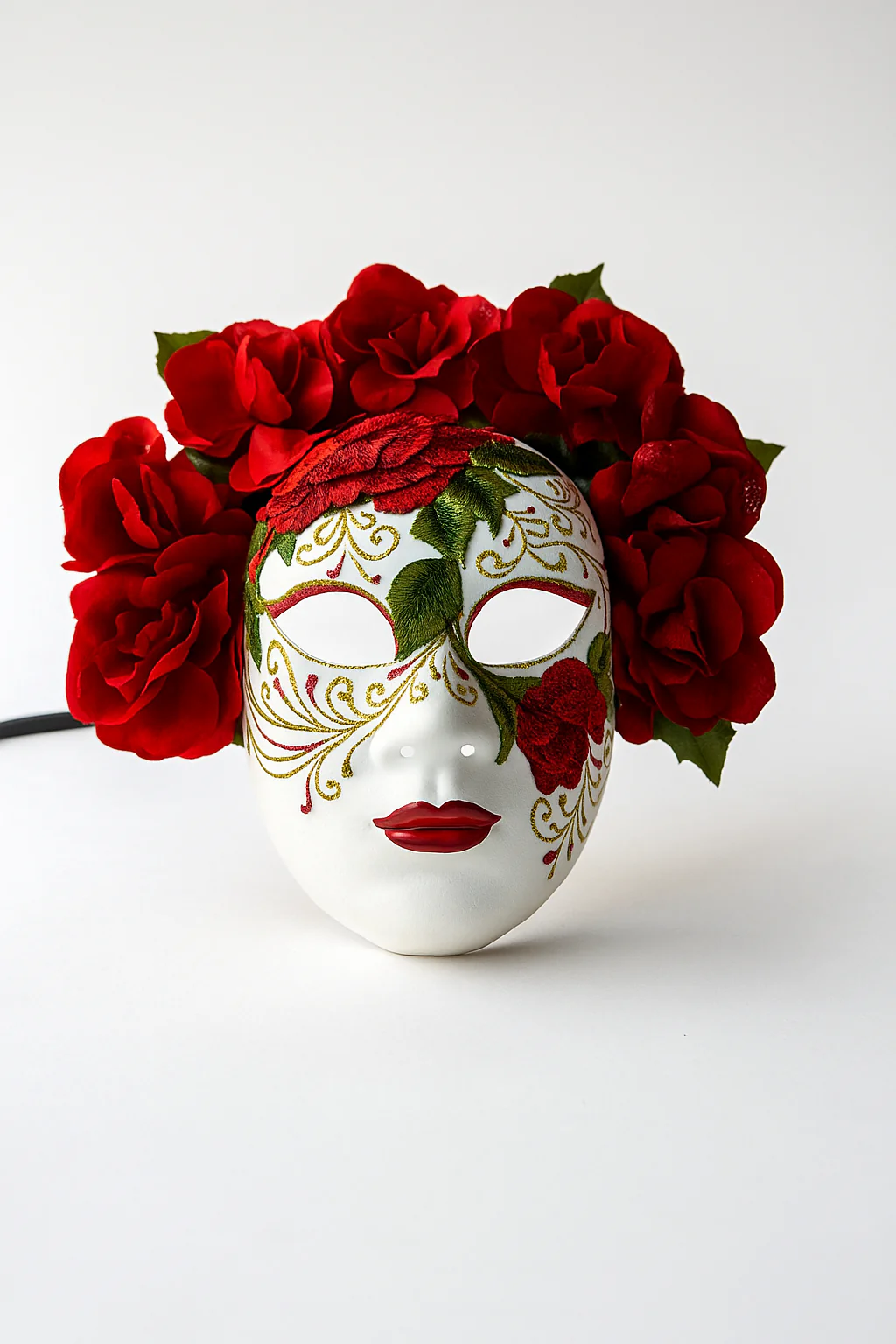 Crimson Rose – Red Floral Full Face Mask