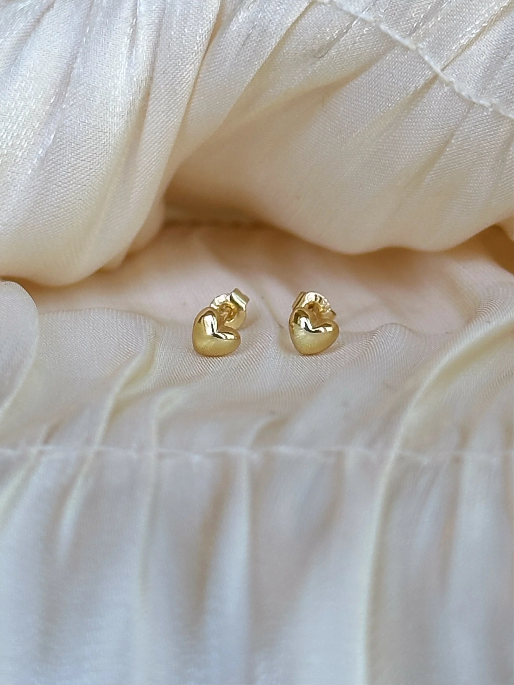 Amora Heart Stud Earrings (Gold) - Image 2