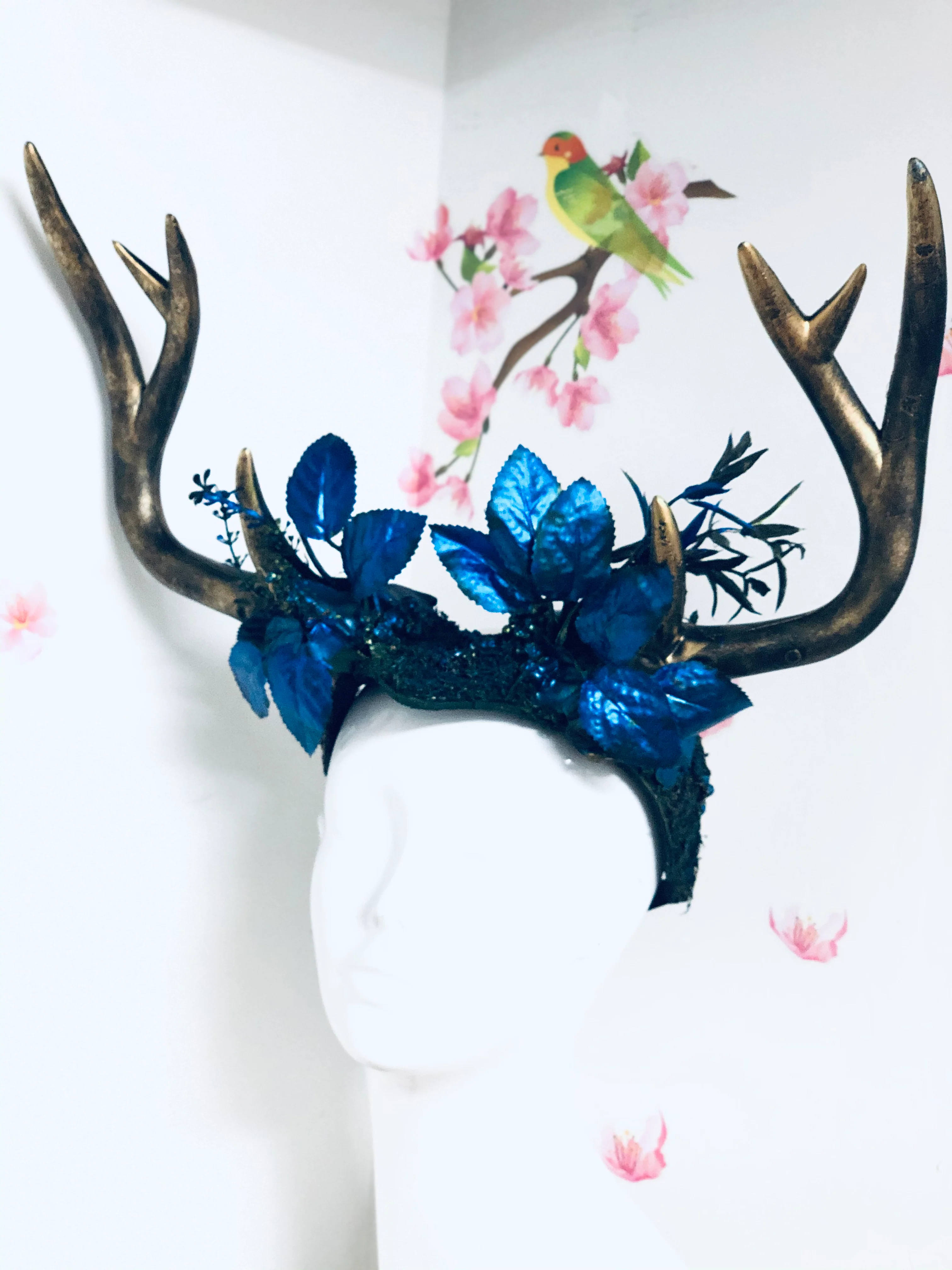 Deer Antler Headdress - Mythical Blues