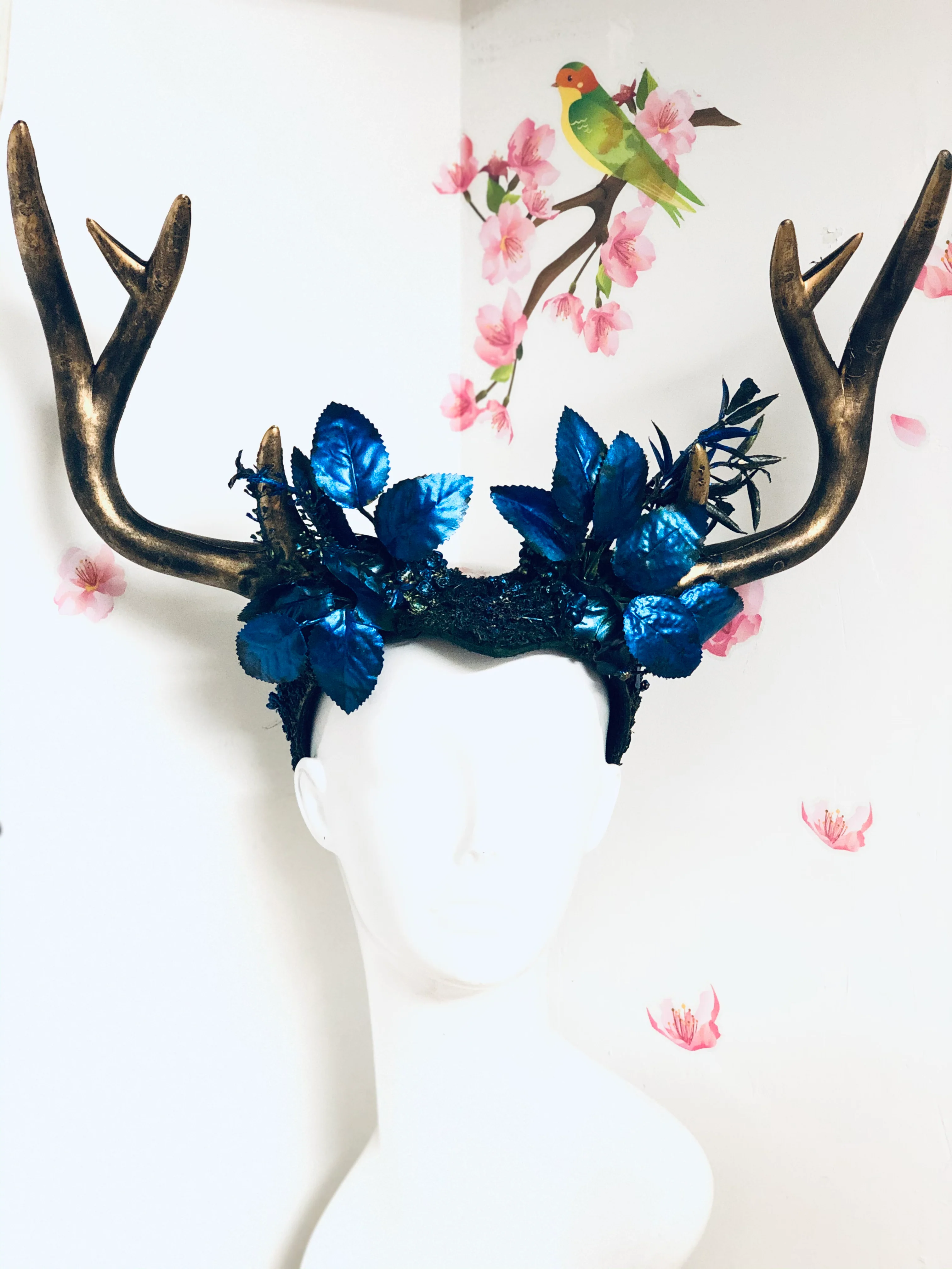 Deer Antler Headdress - Mythical Blues - Image 2