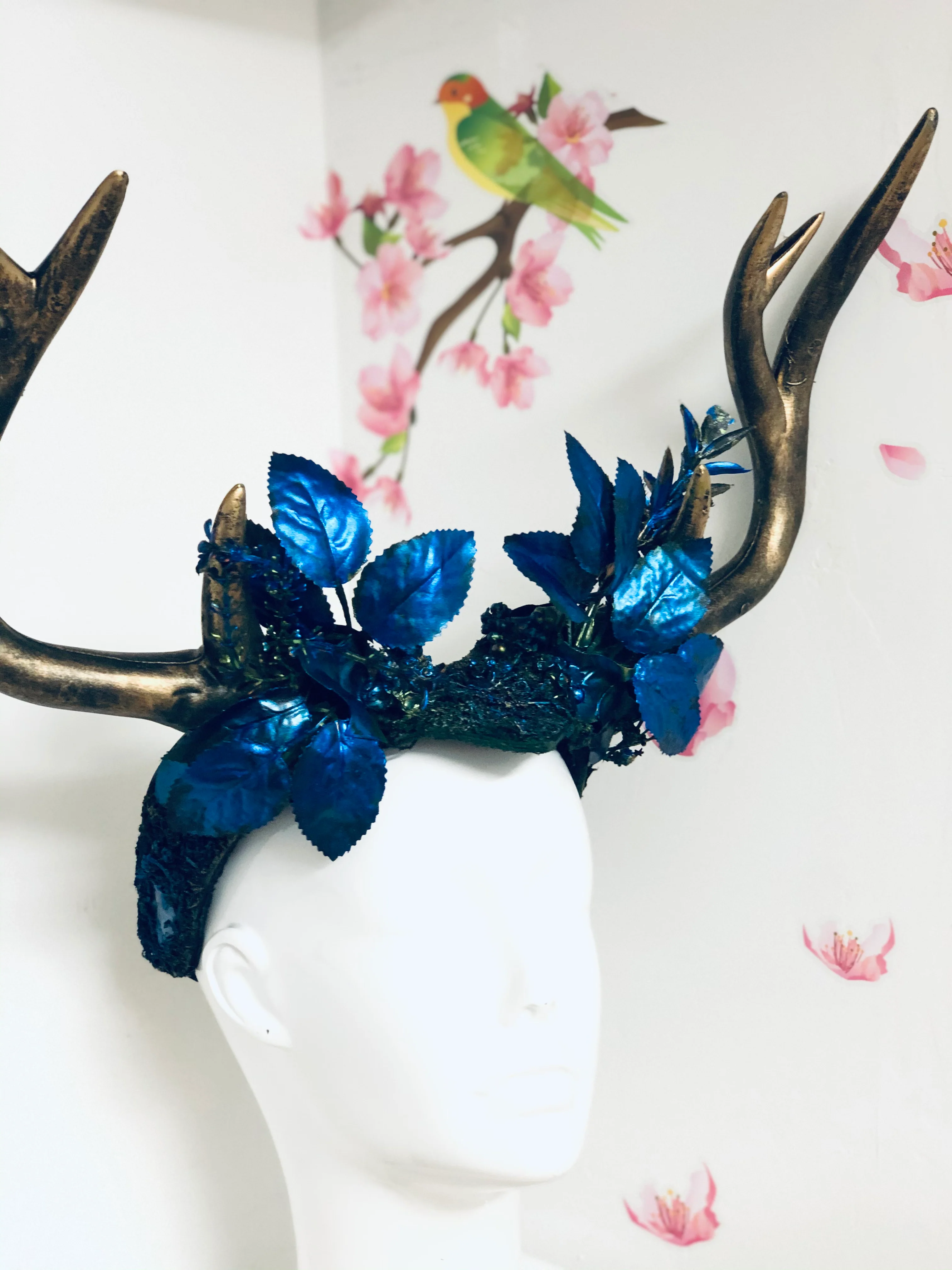 Deer Antler Headdress - Mythical Blues - Image 3