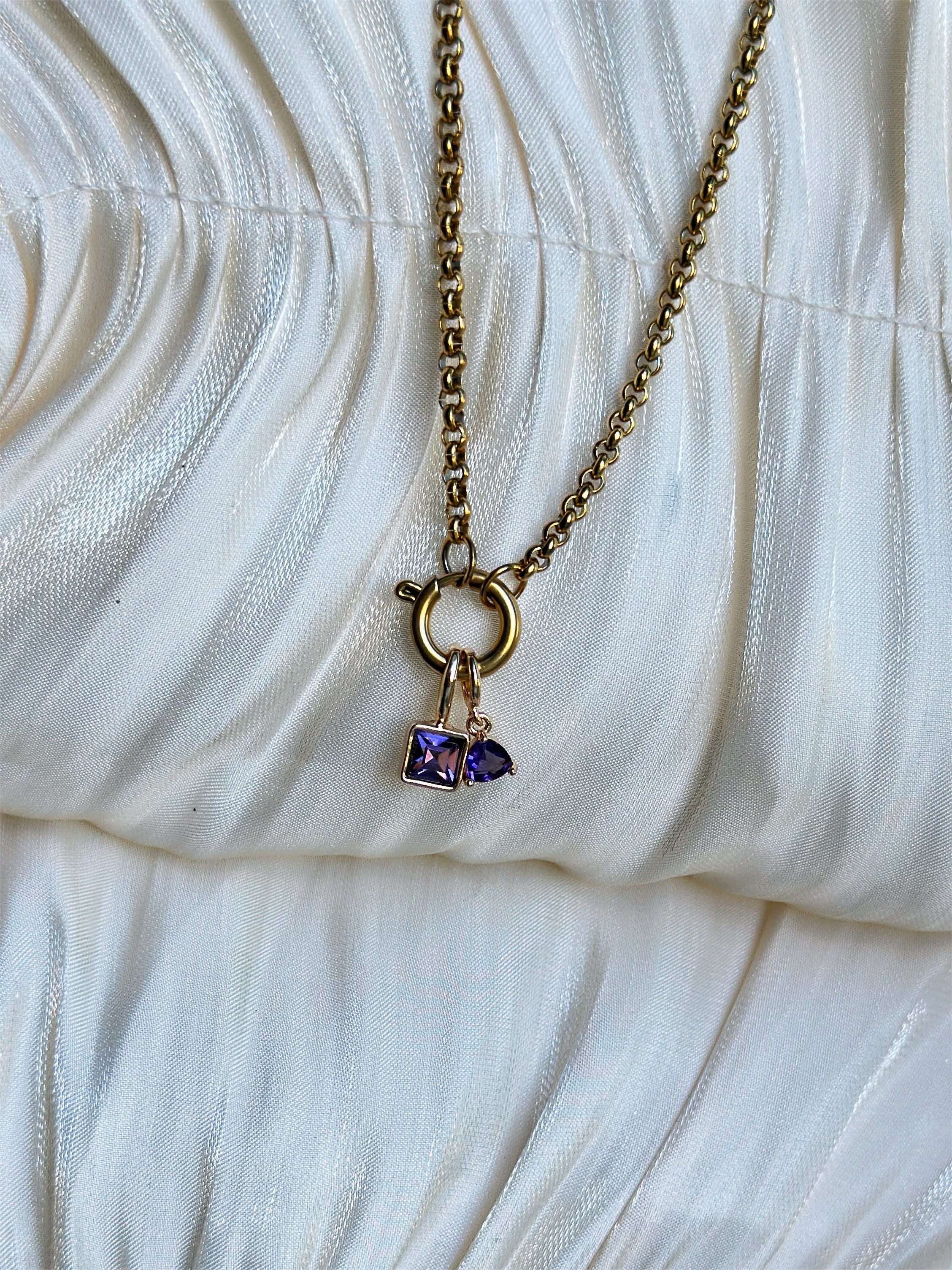 Elara Dual Charm - Necklace (Dark Purple) - Image 2