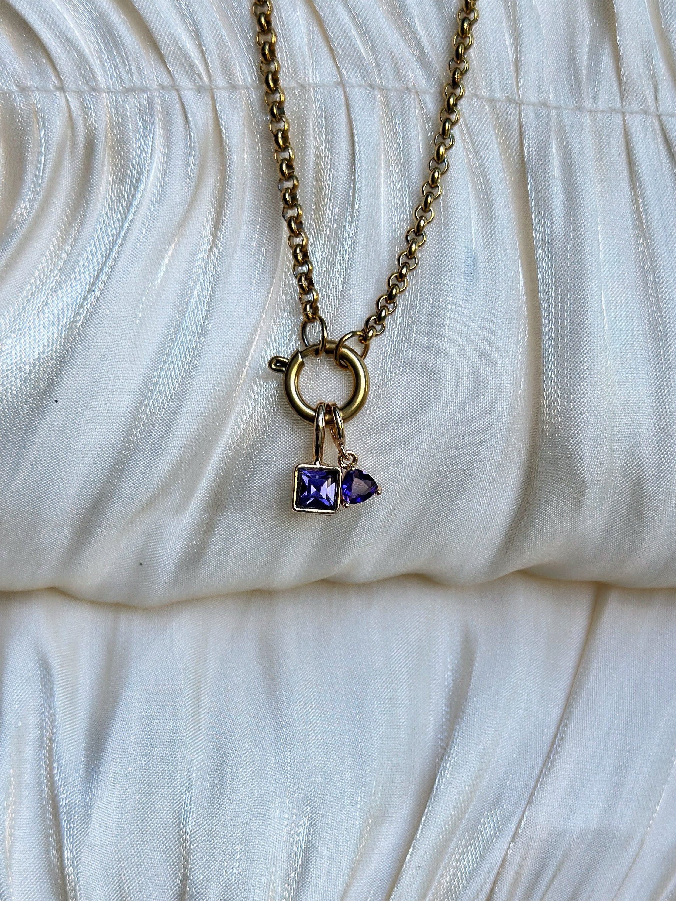 Elara Dual Charm - Necklace (Dark Purple) - Image 3