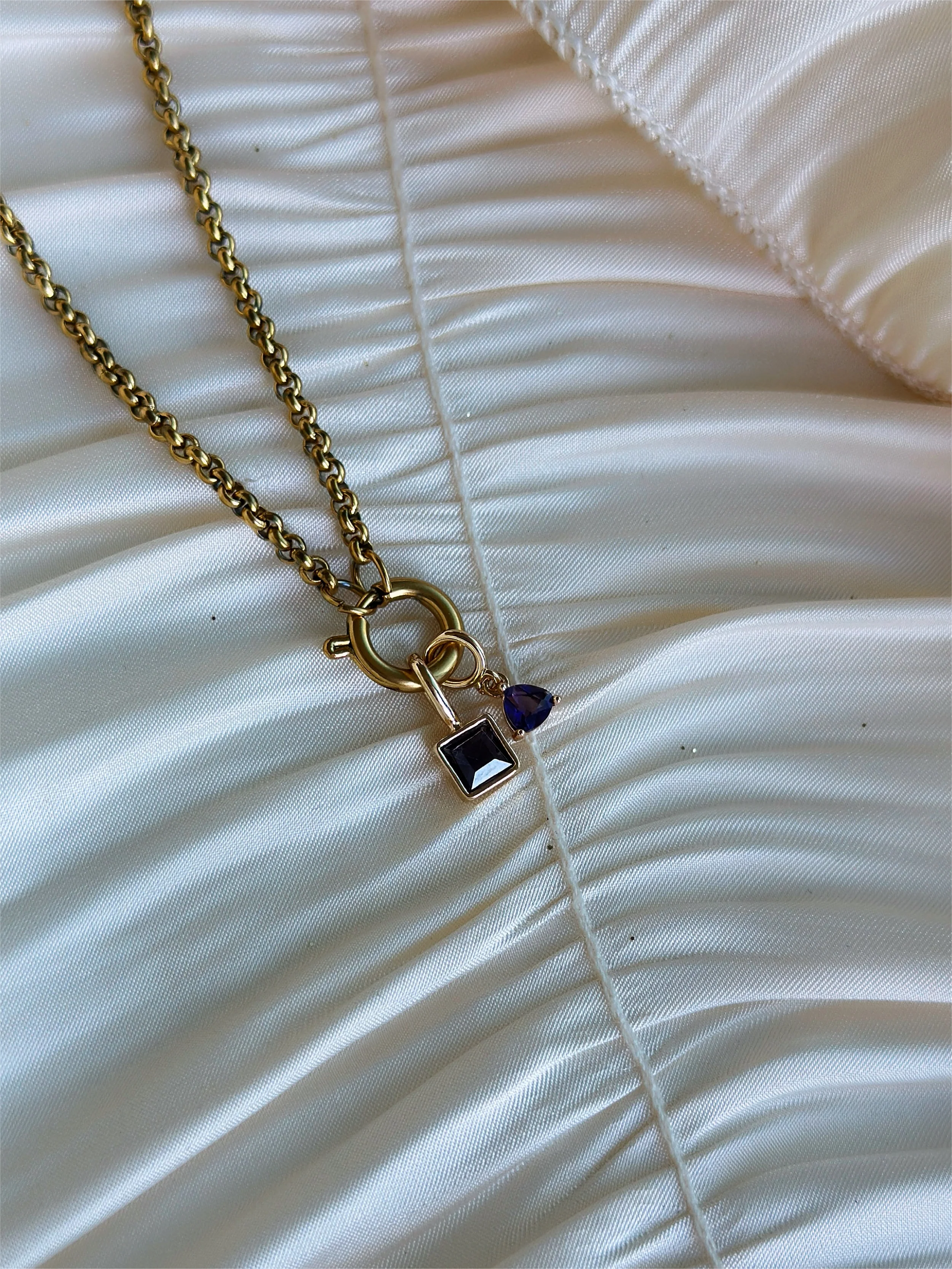 Elara Dual Charm - Necklace (Dark Purple) - Image 4