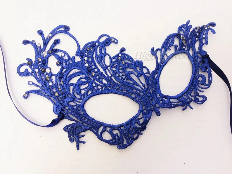 Eirisse Lace Mask - Cobalt Blue - Image 2