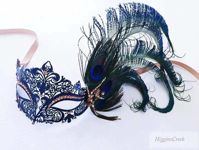 Peacock elegance feather mask