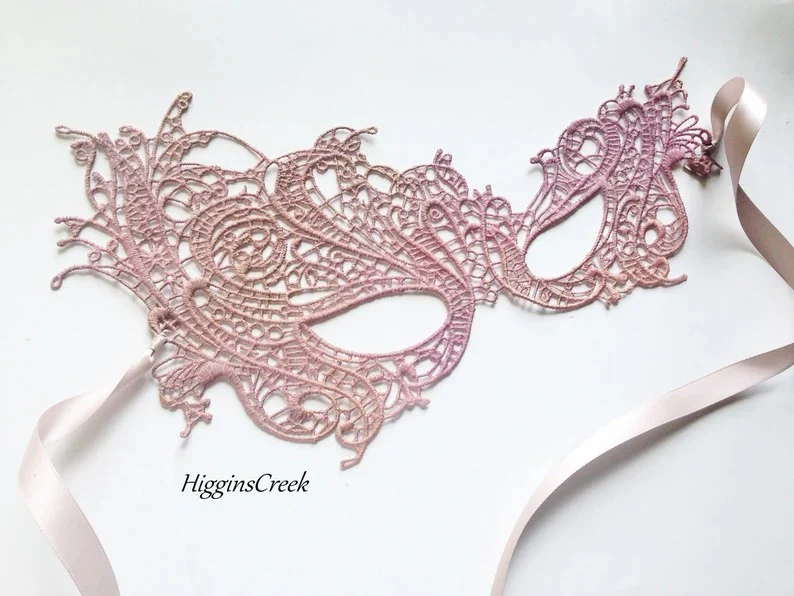 Elizabeth Lace Mask - Pink - Image 2