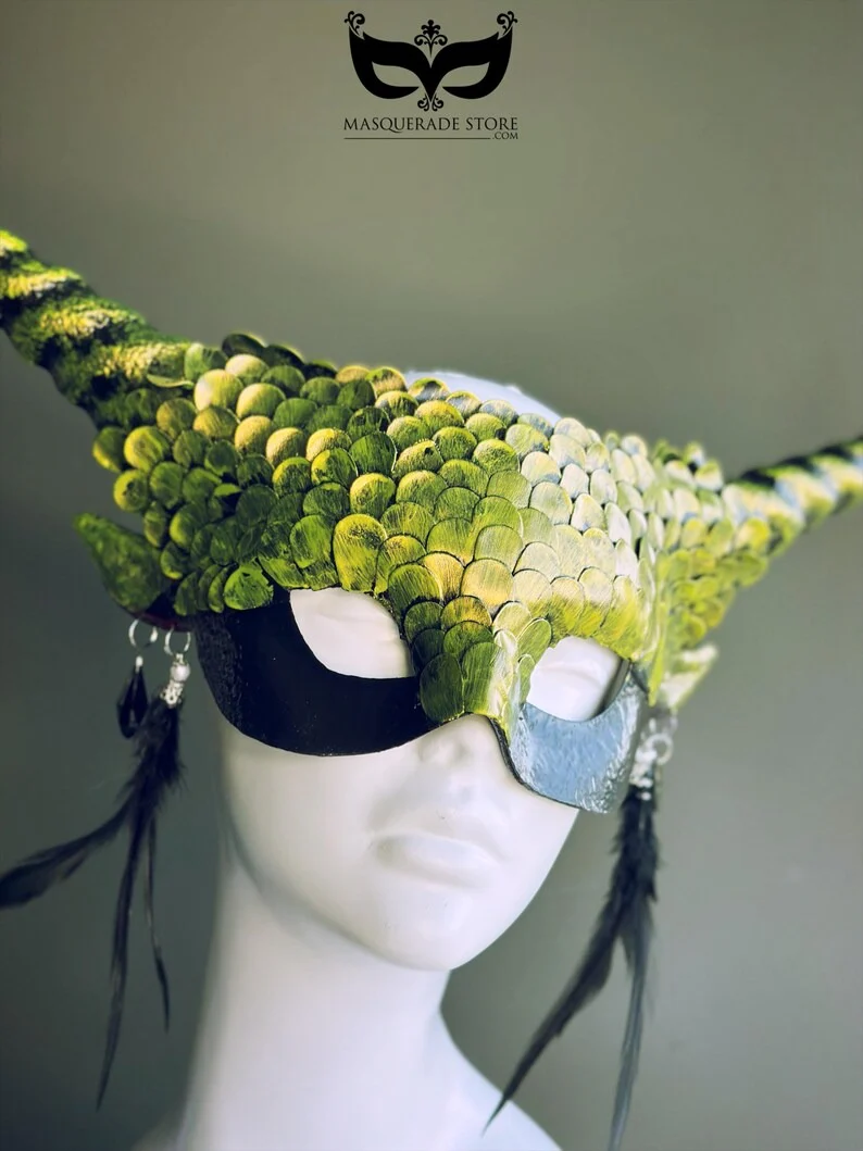 Dragon Nightspire Horn Mask - Emerald Fang - Image 5