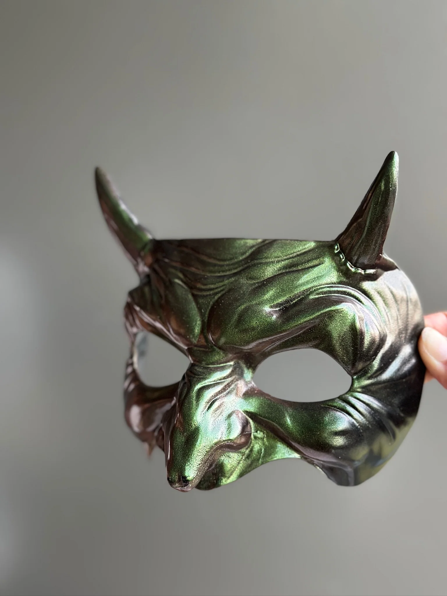 Horned Demon Mask - Emerald Inferno - Image 3