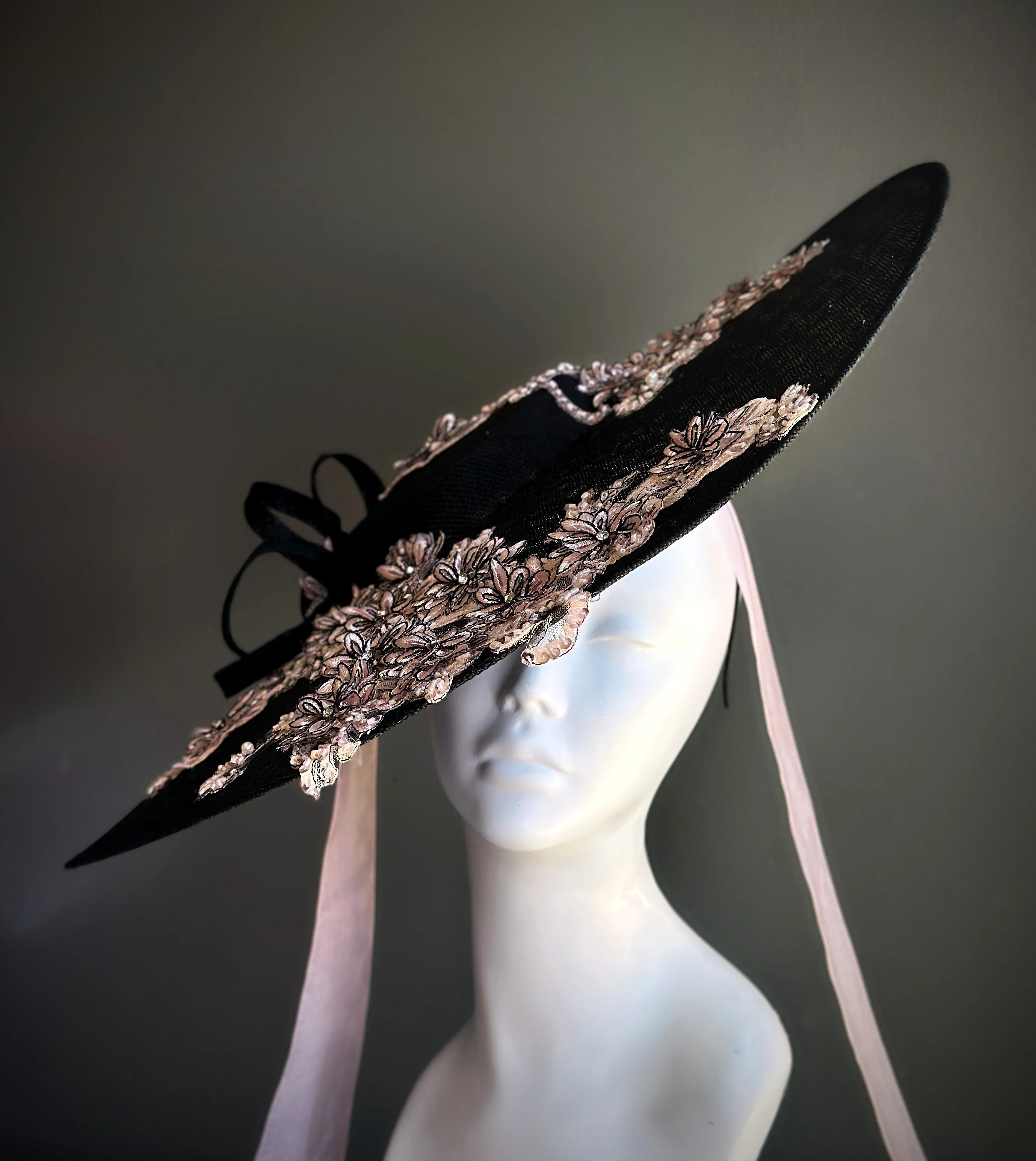 Vintage Noir Lace Fascinator - Image 3