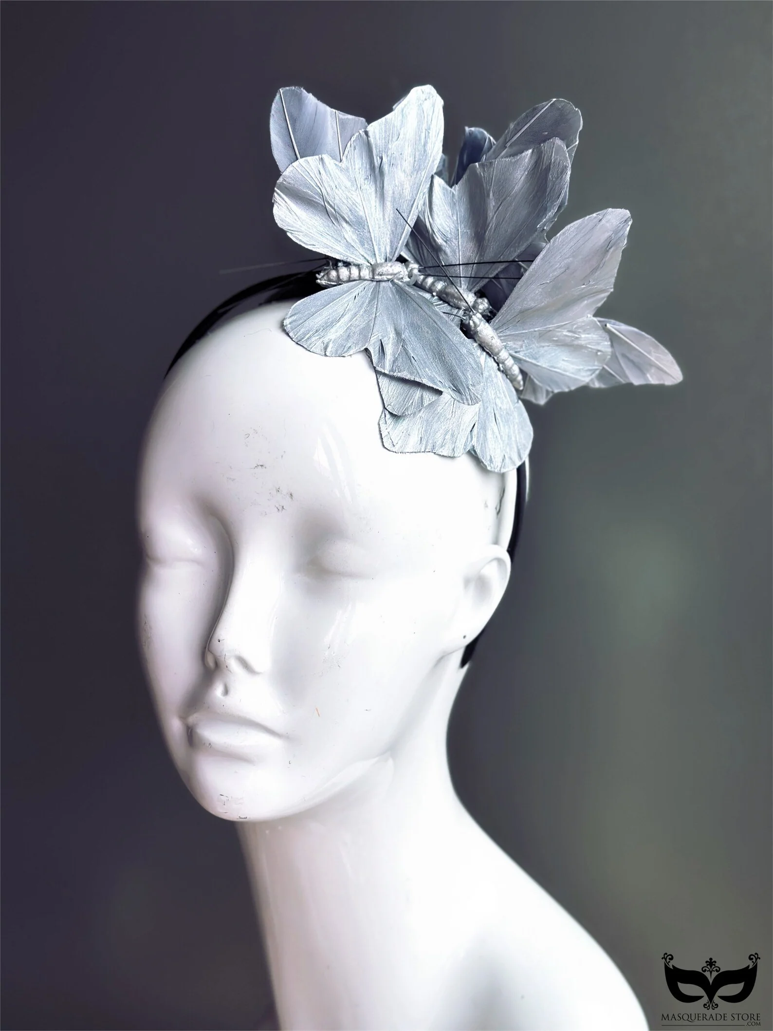 Silver Butterfly Fascinator Hat