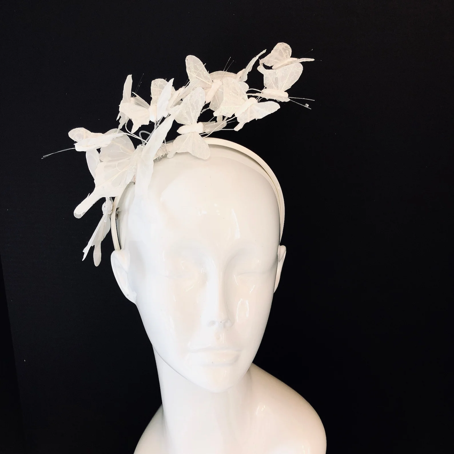 White Butterfly Fascinator - Image 2