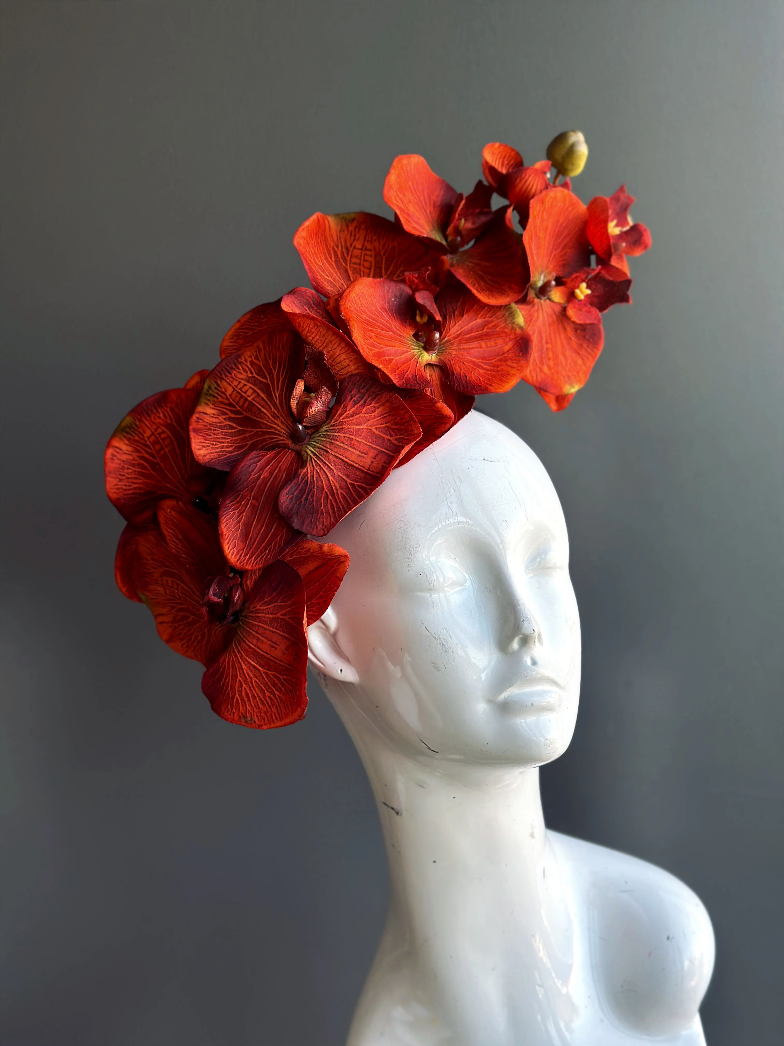 Orchid Fascinator - Orange