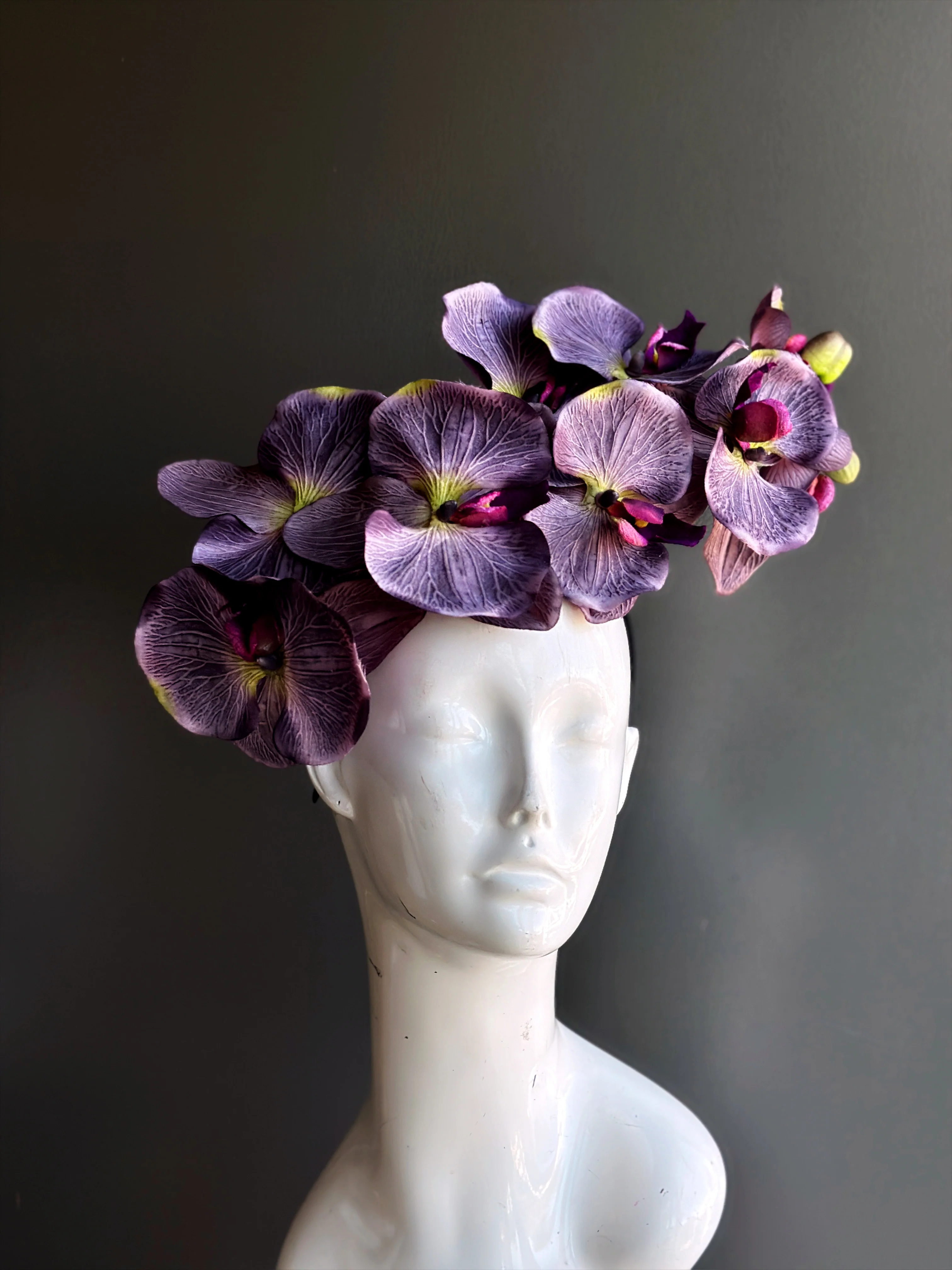 Fascinator Hat Orchid Flower Purple