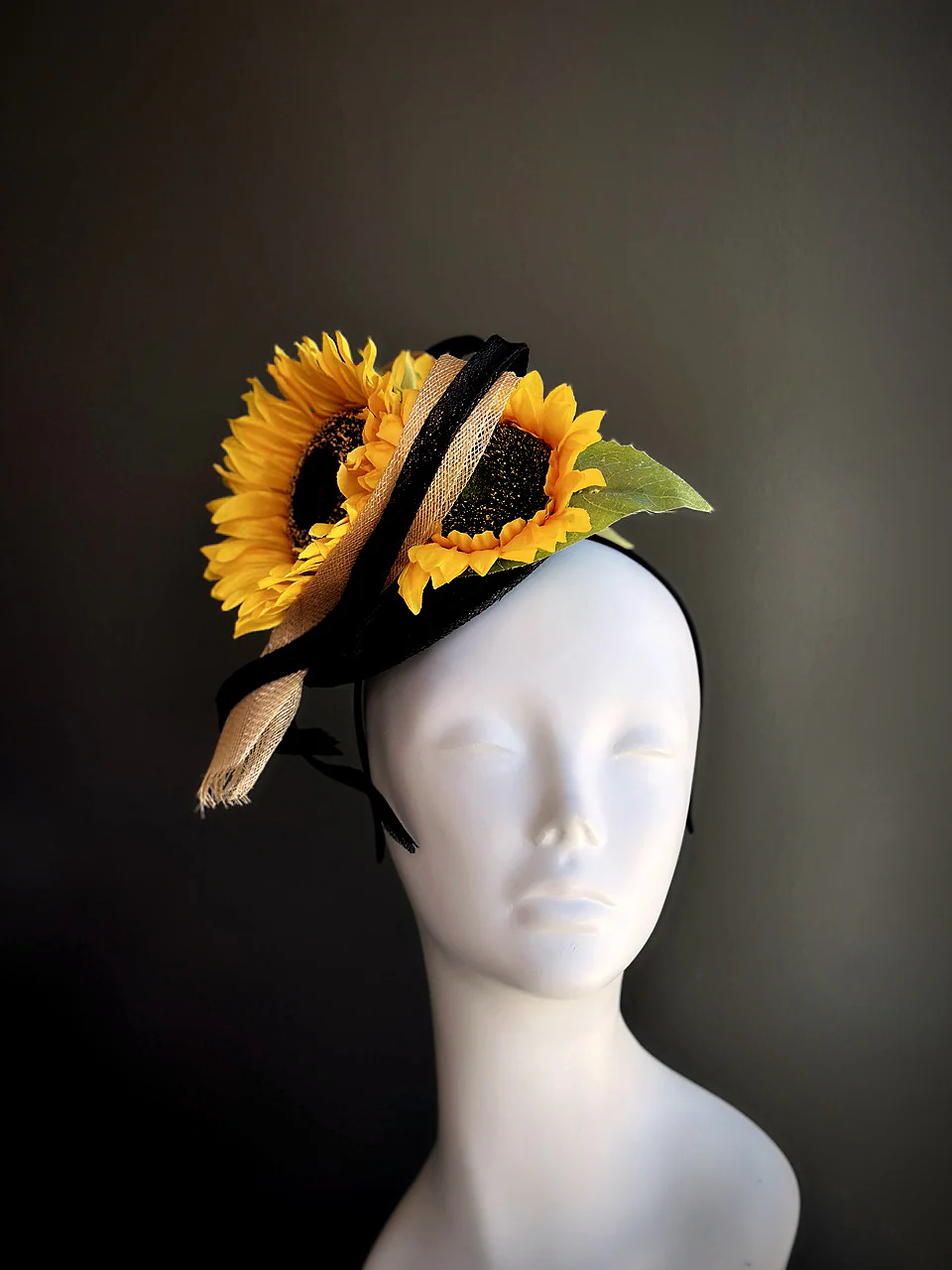 Sunflower Heart Fascinator Hat - Yellow - Image 3