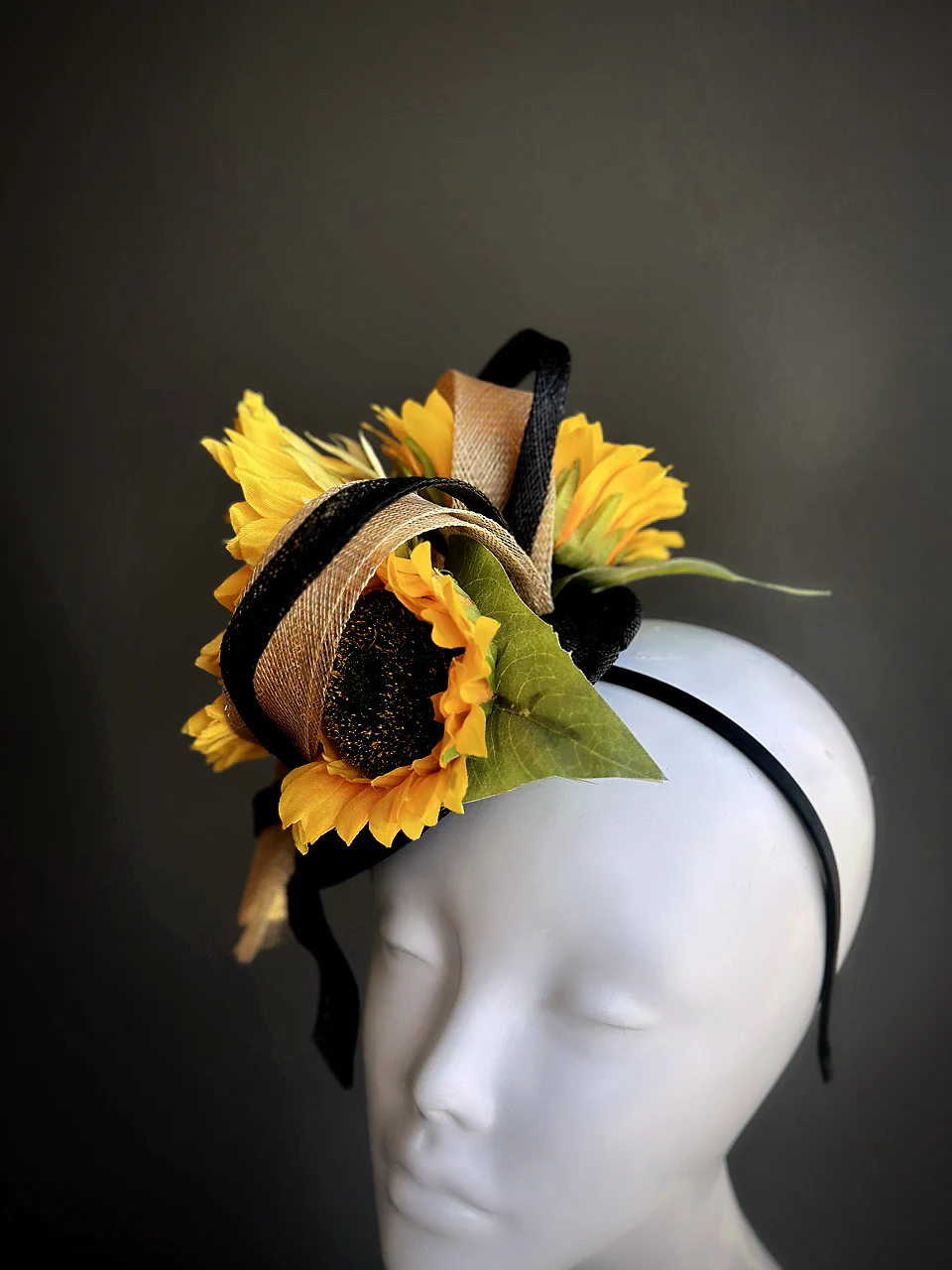 Sunflower Heart Fascinator Hat - Yellow - Image 5