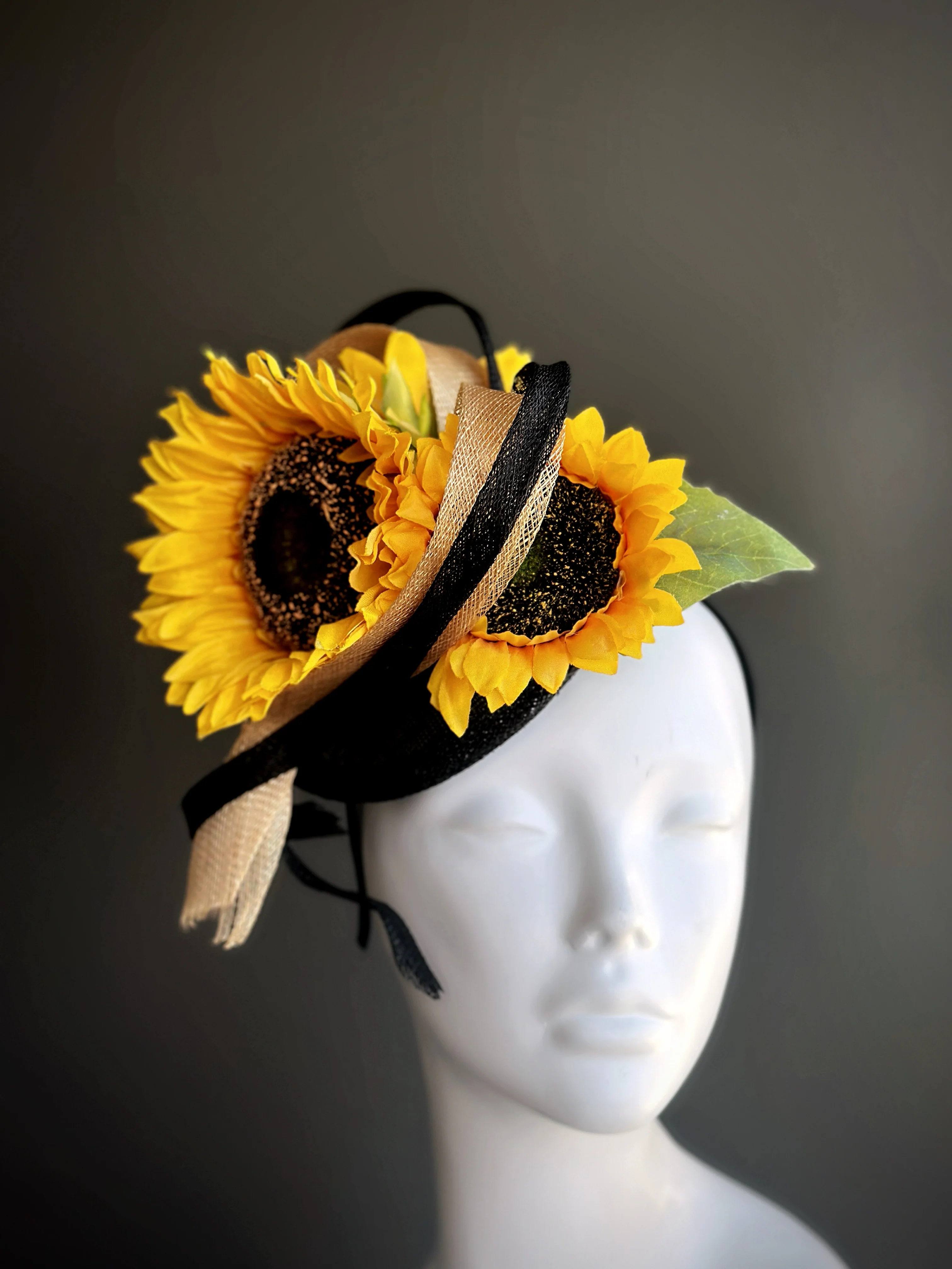 Sunflower Heart Fascinator Hat - Yellow - Image 6