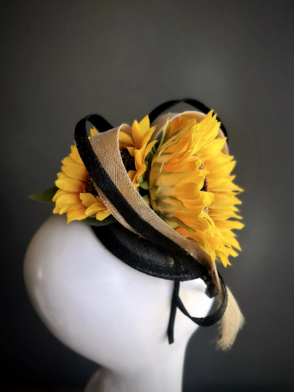 Sunflower Heart Fascinator Hat - Yellow - Image 7