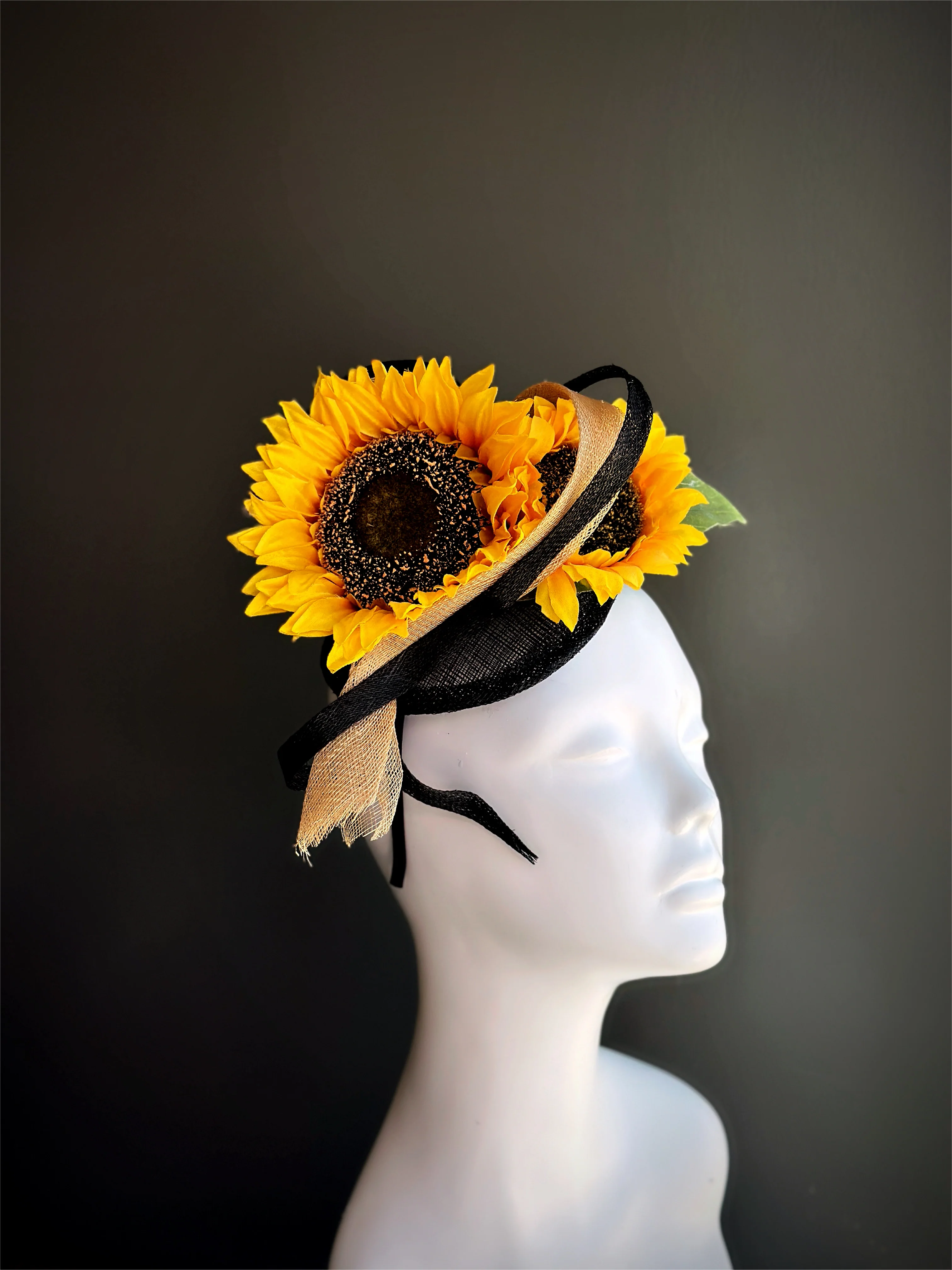 Sunflower Heart Fascinator Hat - Yellow - Image 8