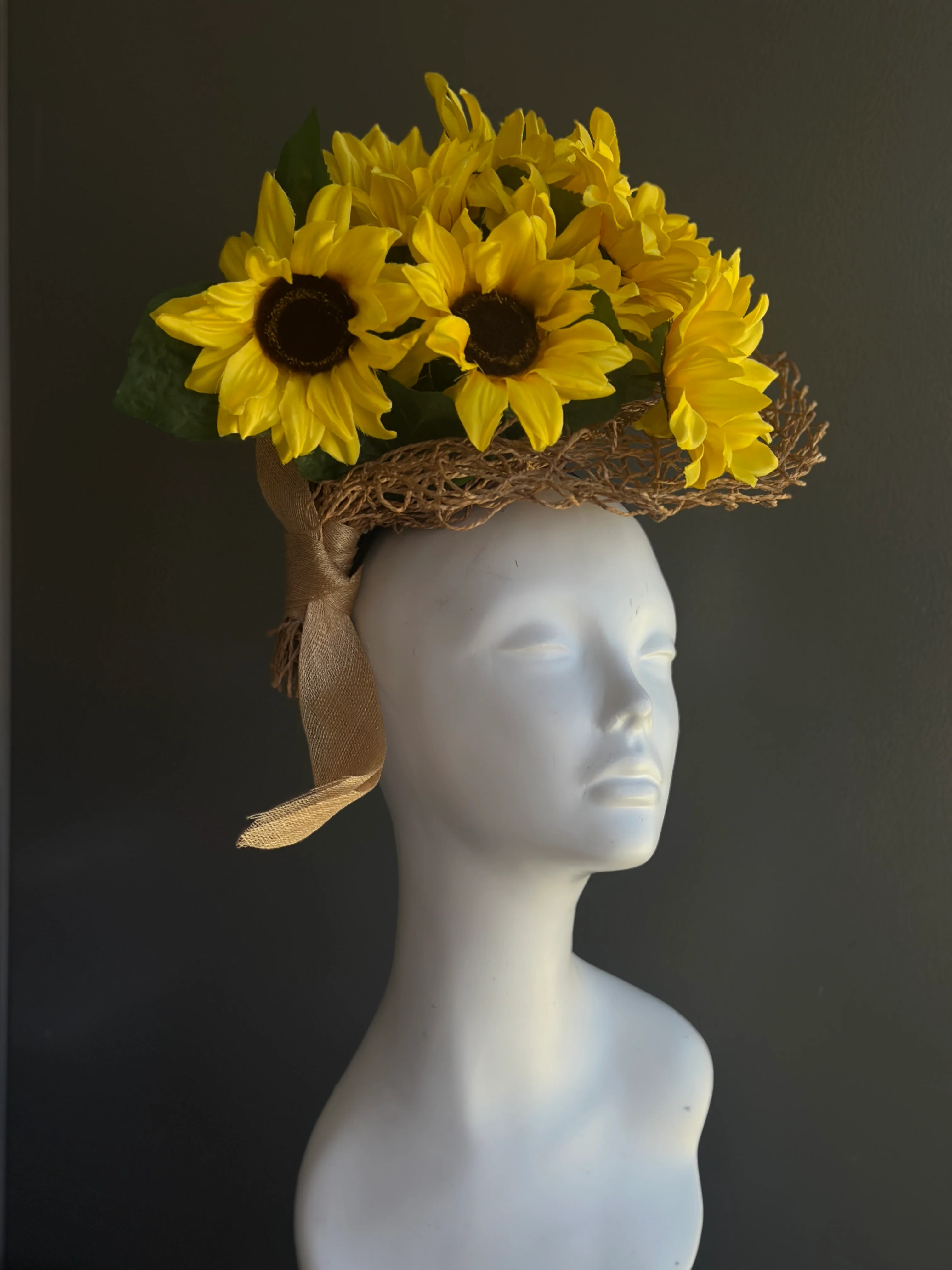 Sunflower Bouquet Fascinator Hat - Yellow - Image 3