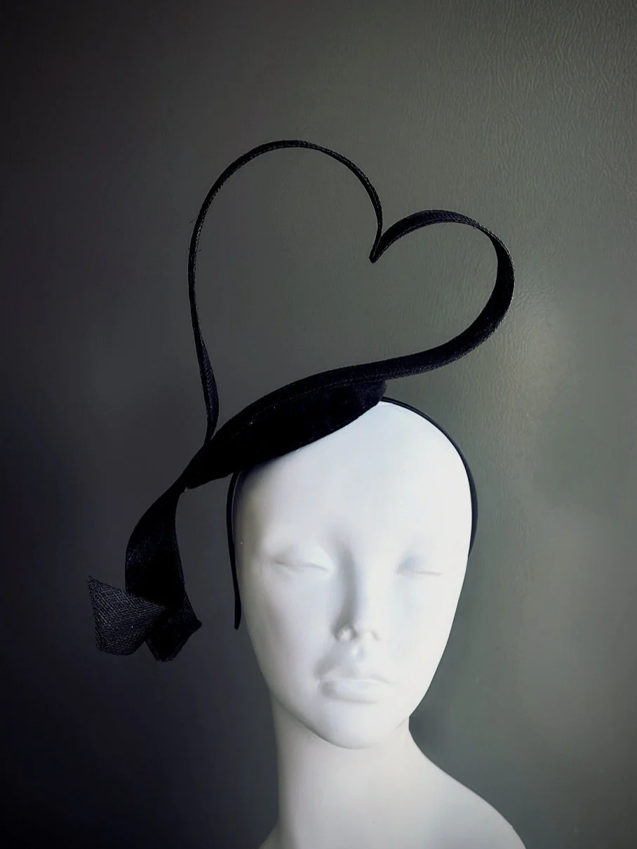 Tea Party Fascinator - Black Heart