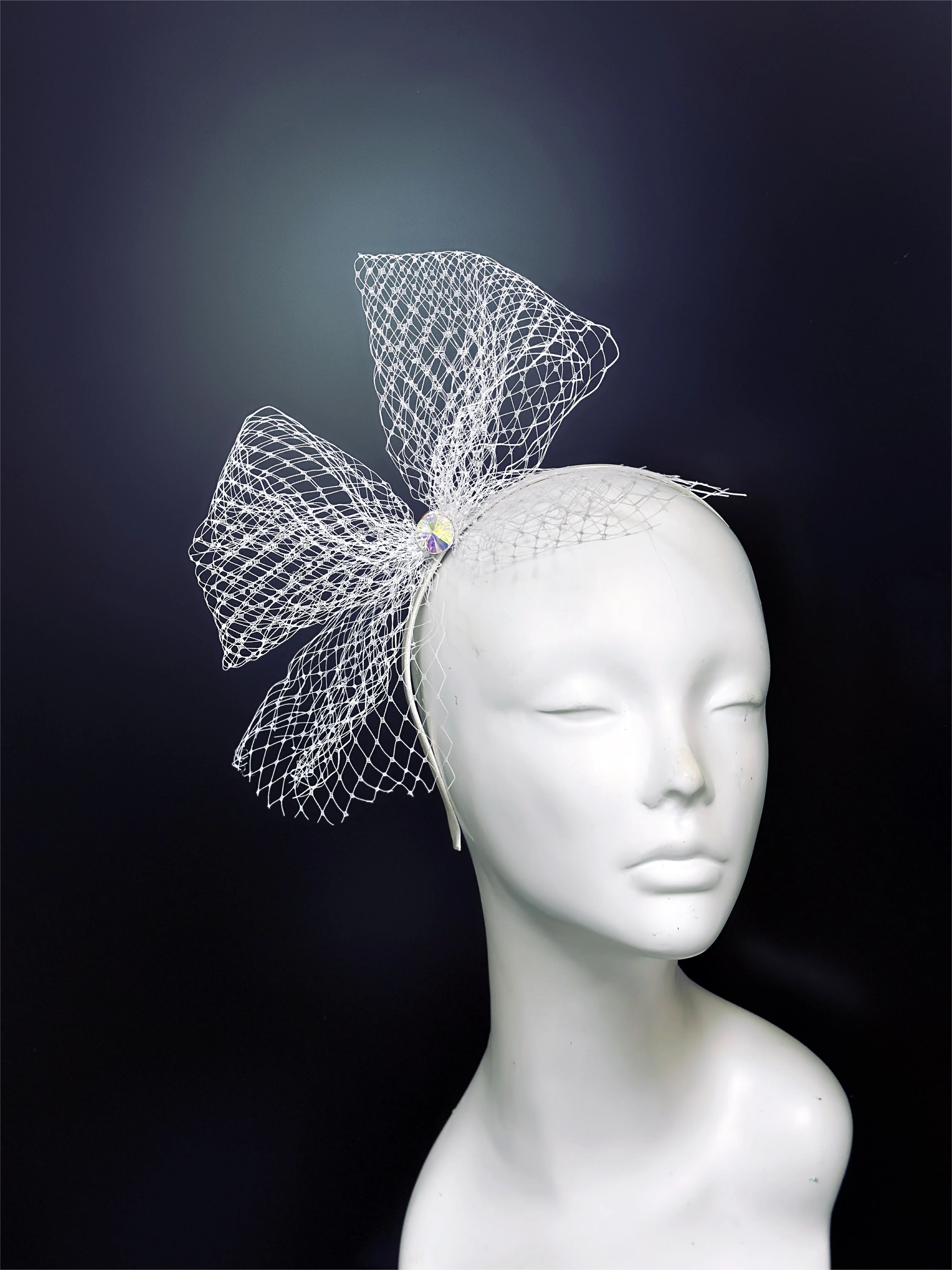Tulle Bow Headband - White - Image 2