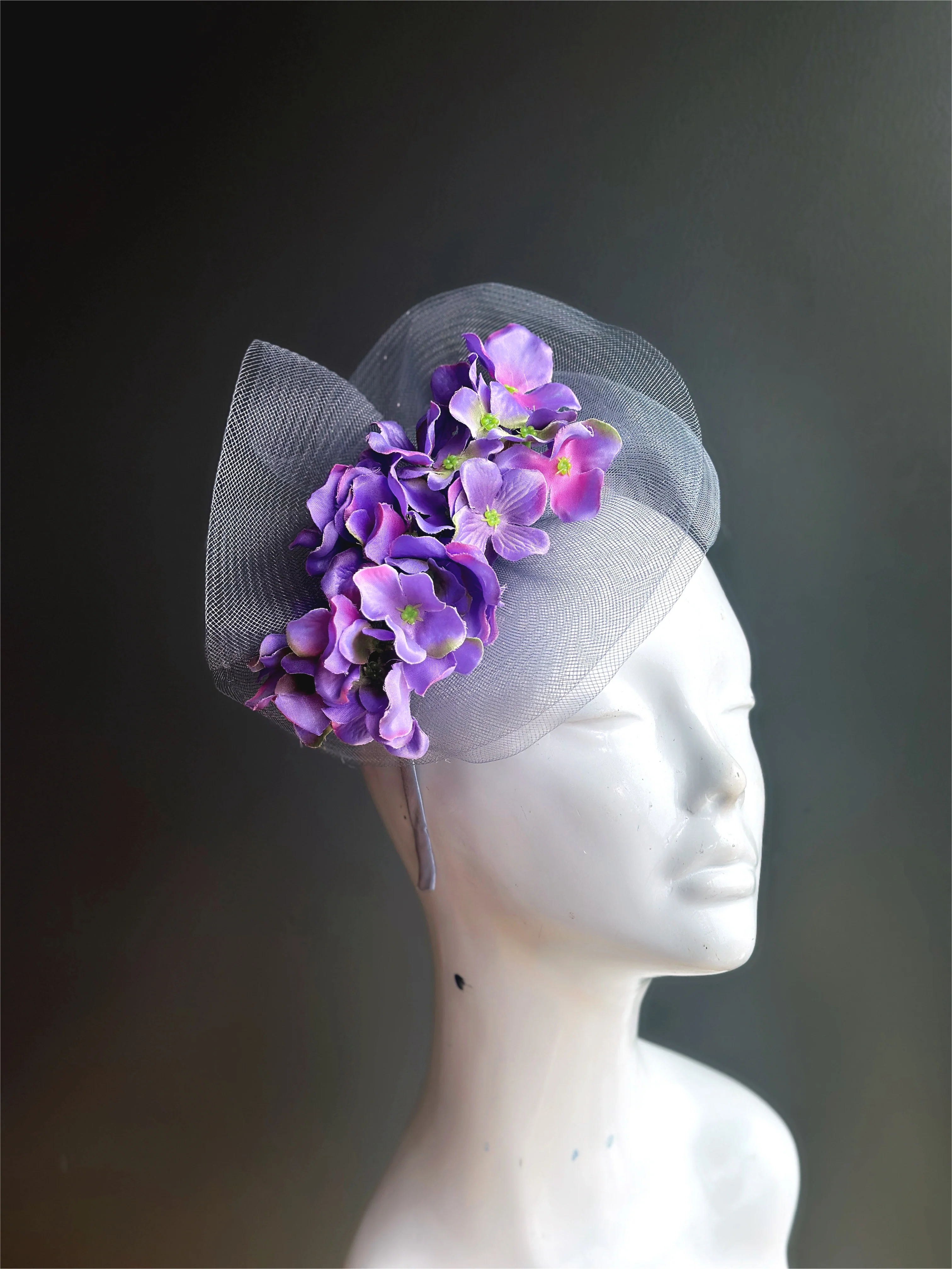 Purple Flower Fascinator