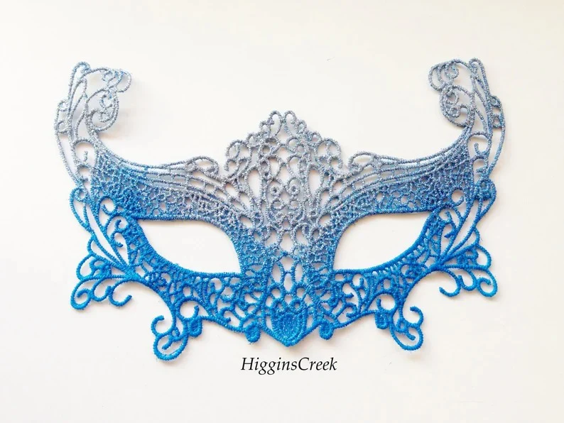 Foxy Lace Mask - Blue Ombre
