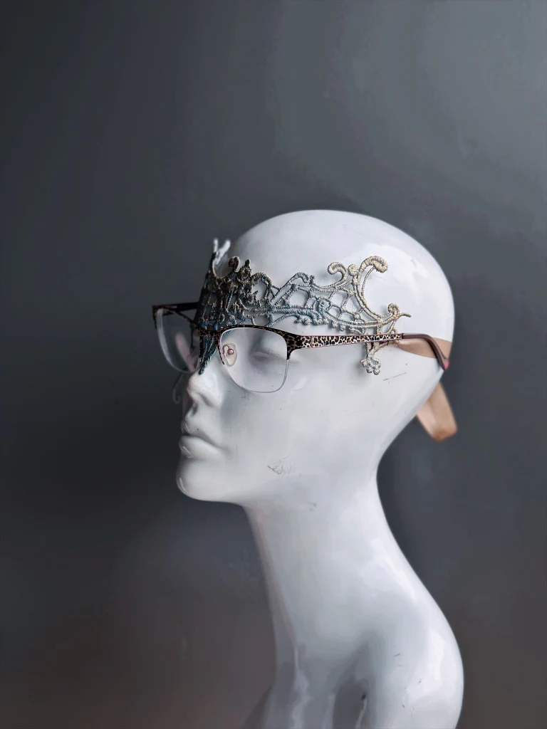 Gilded Eyeglass Noir - French Blue & Gold - Image 2