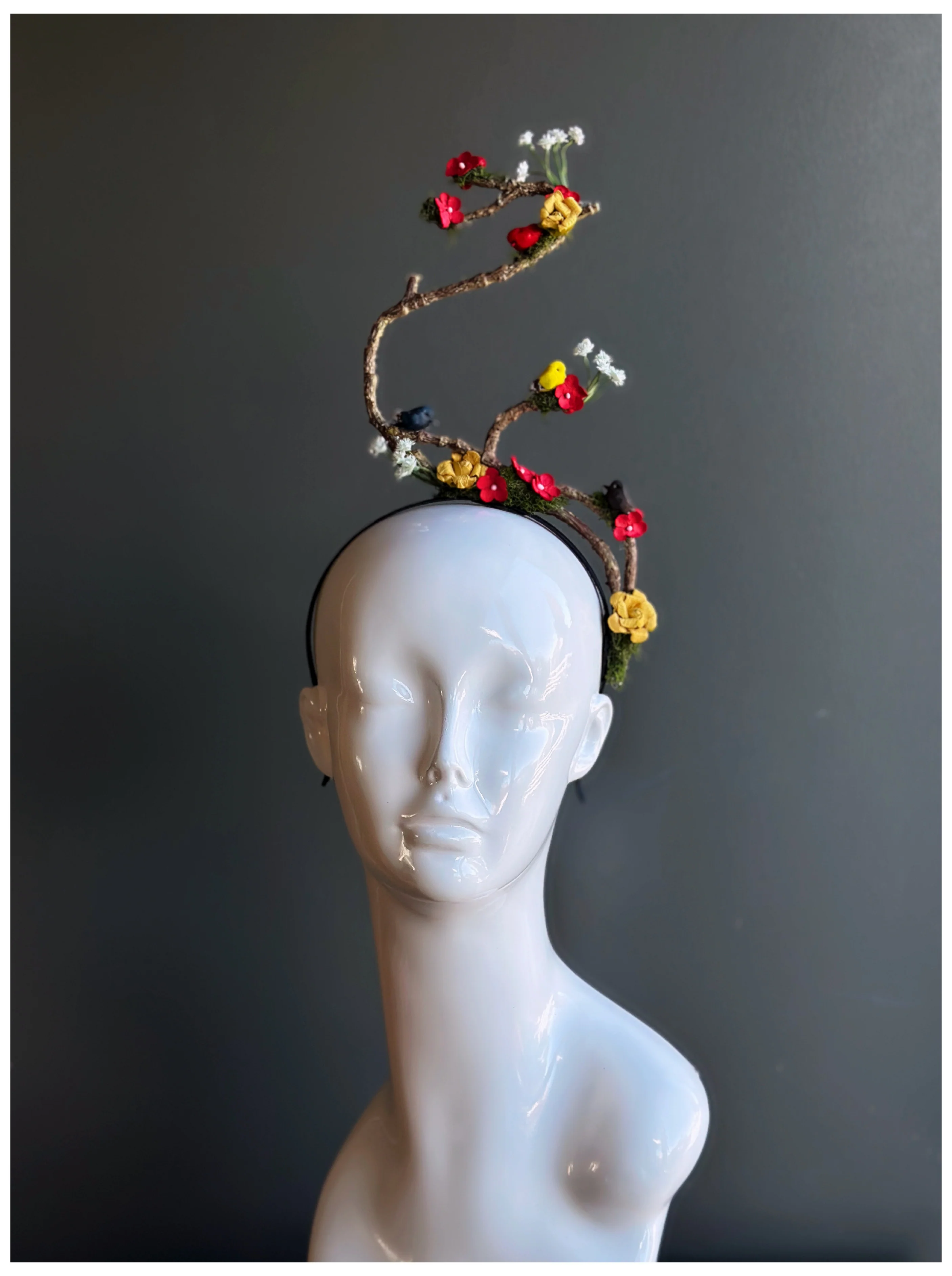 Garden Party Hat - Nature Inspired Floral Branch Fascinator