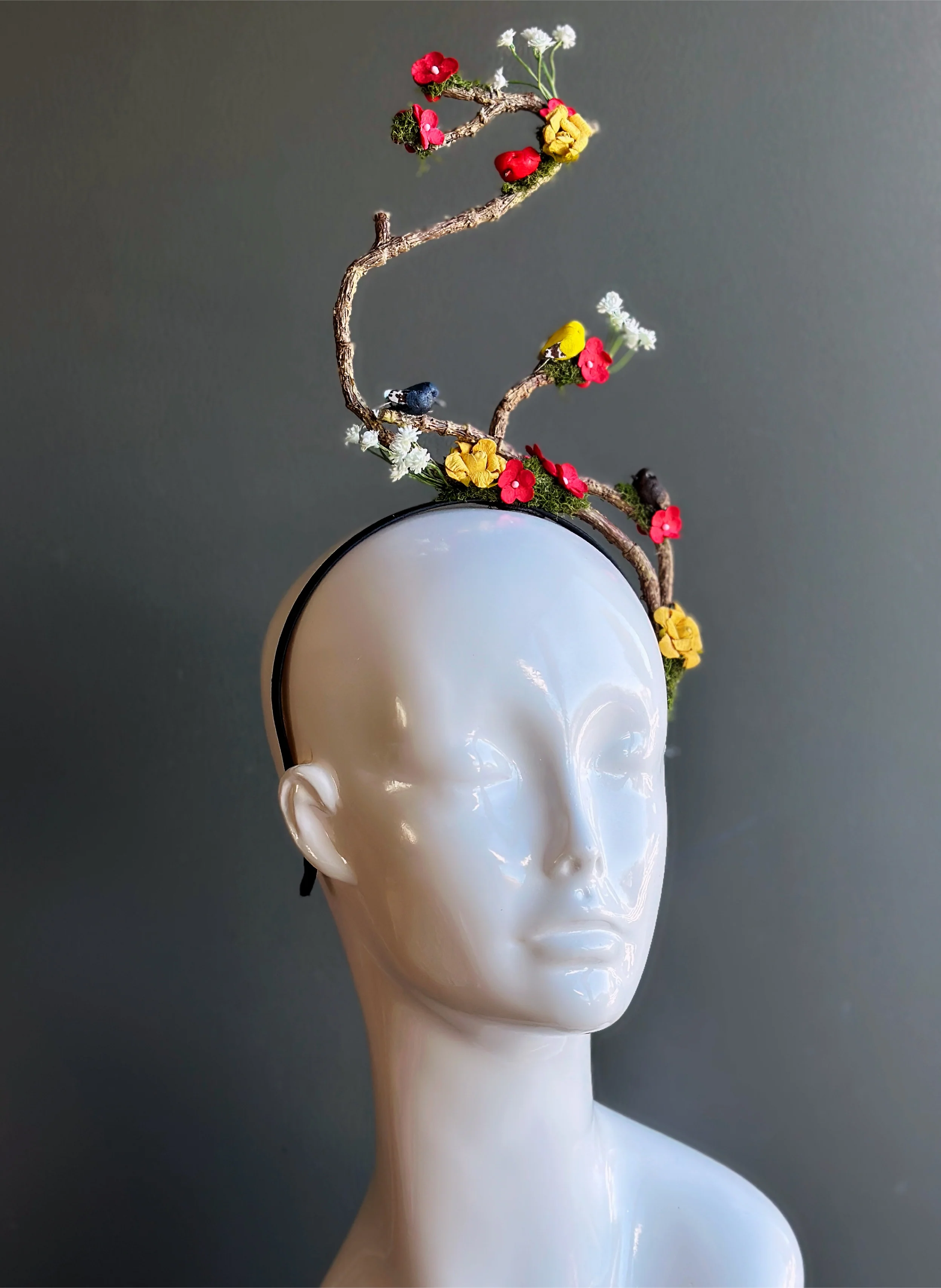 Garden Party Hat - Nature Inspired Floral Branch Fascinator - Image 2