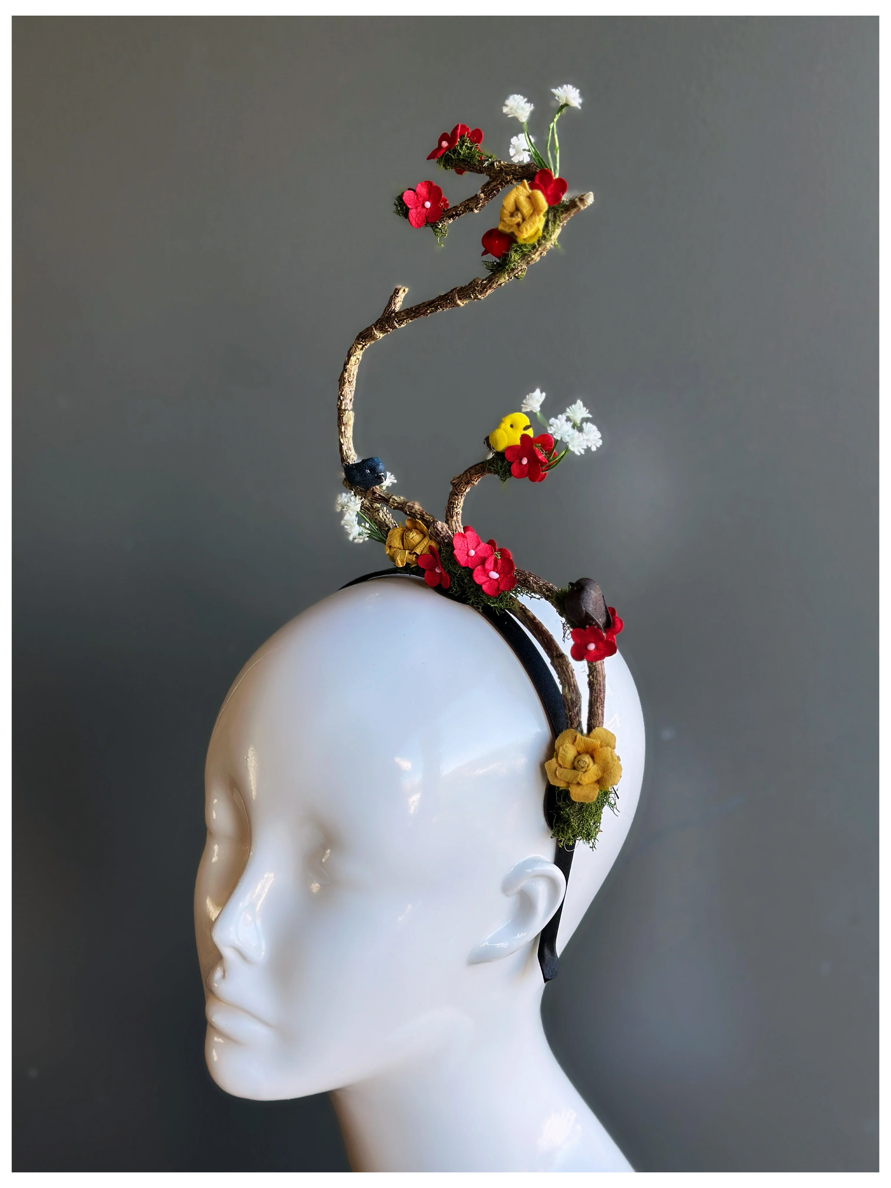 Garden Party Hat - Nature Inspired Floral Branch Fascinator - Image 3