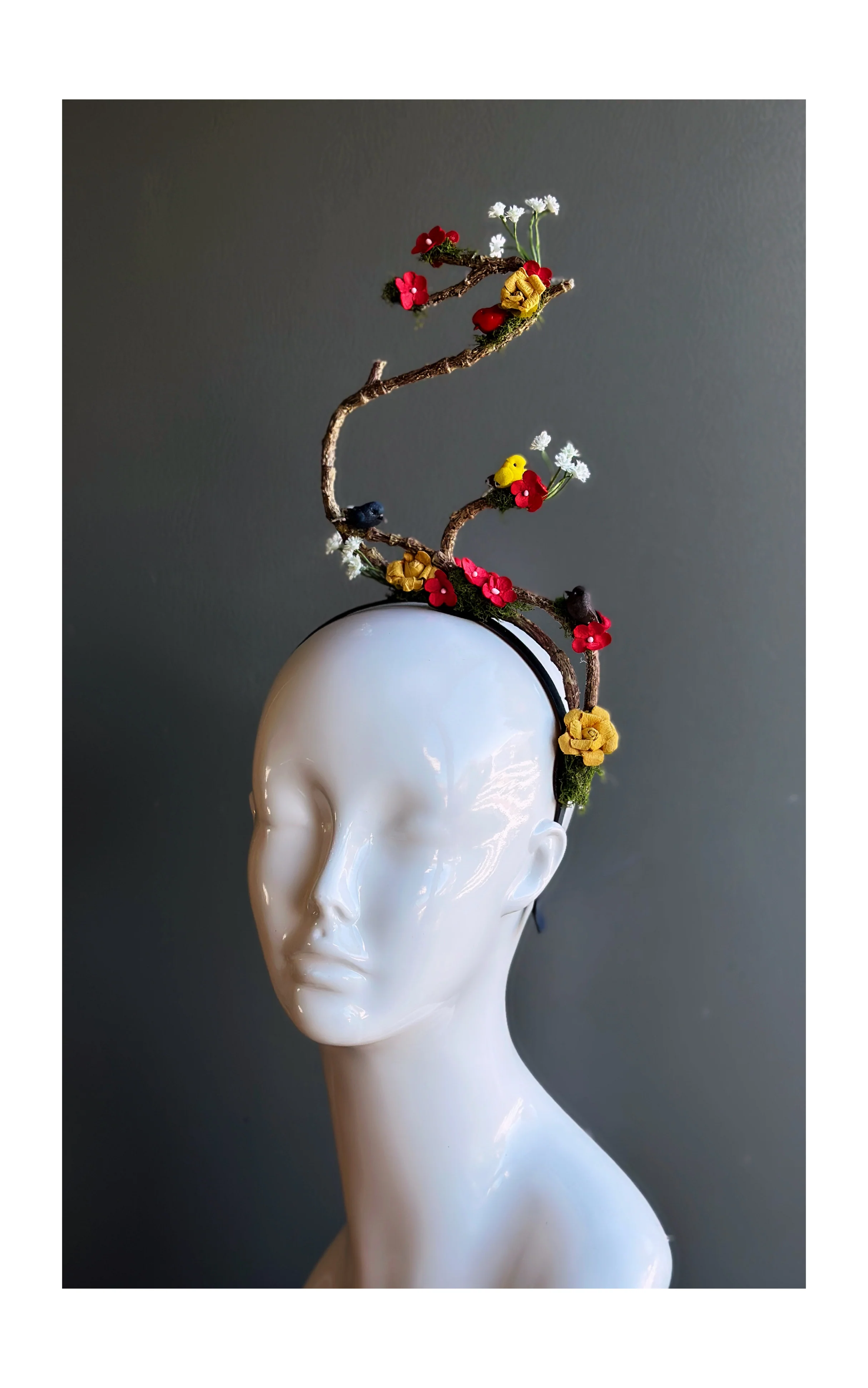 Garden Party Hat - Nature Inspired Floral Branch Fascinator - Image 4