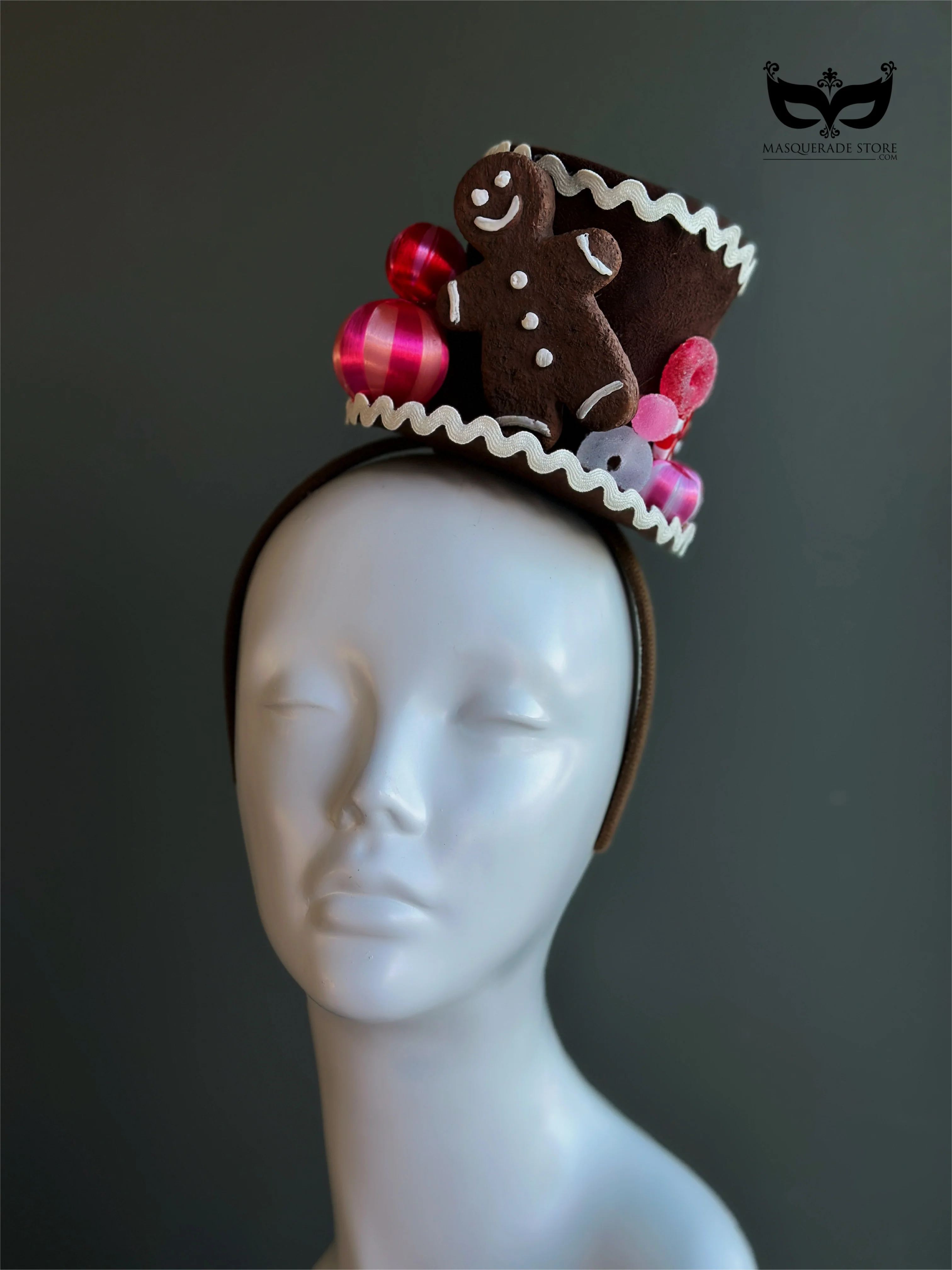 Christmas Gingerbread Cookie Mini Top Hat Fascinator