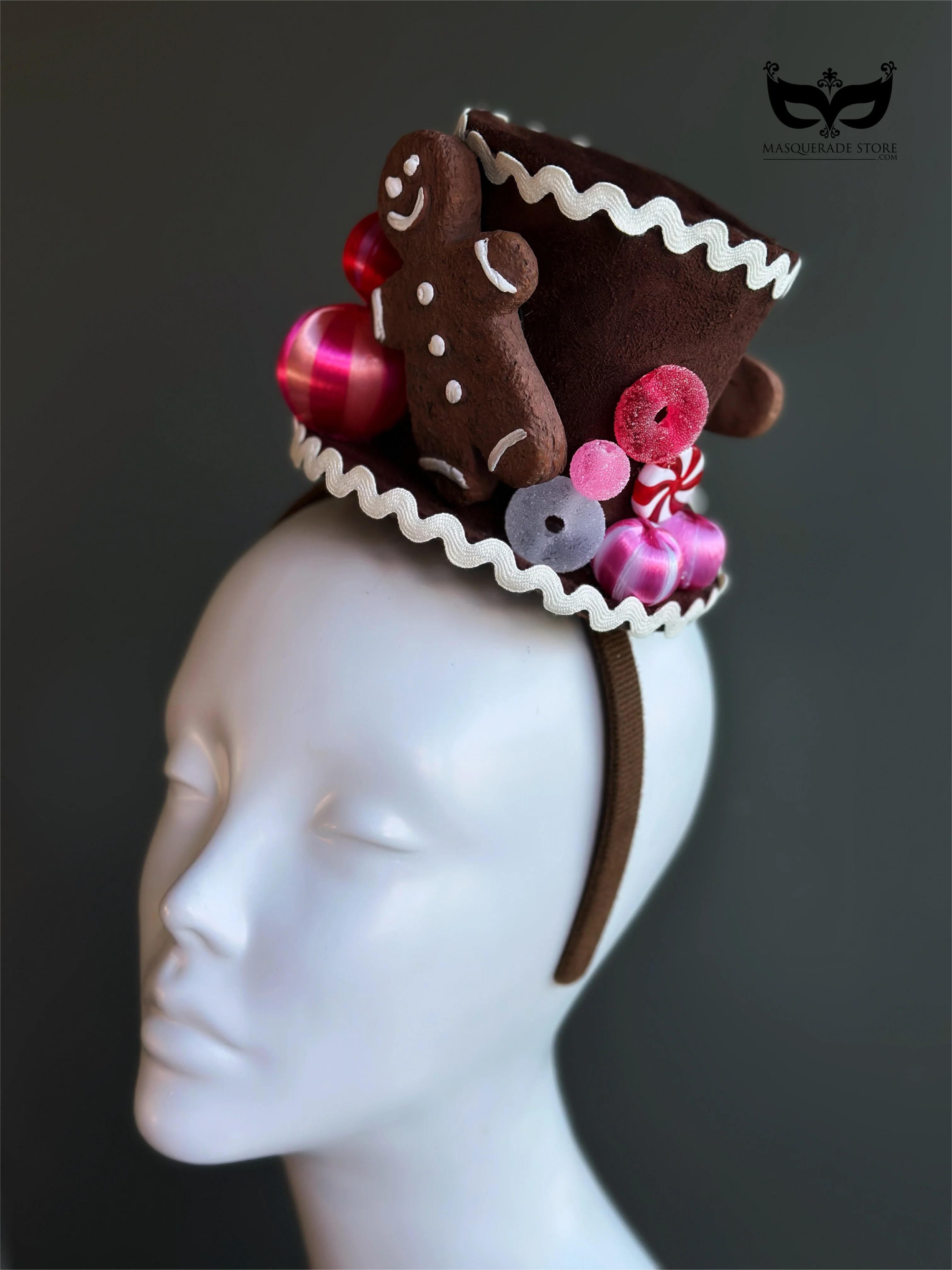 Christmas Gingerbread Cookie Mini Top Hat Fascinator - Image 2