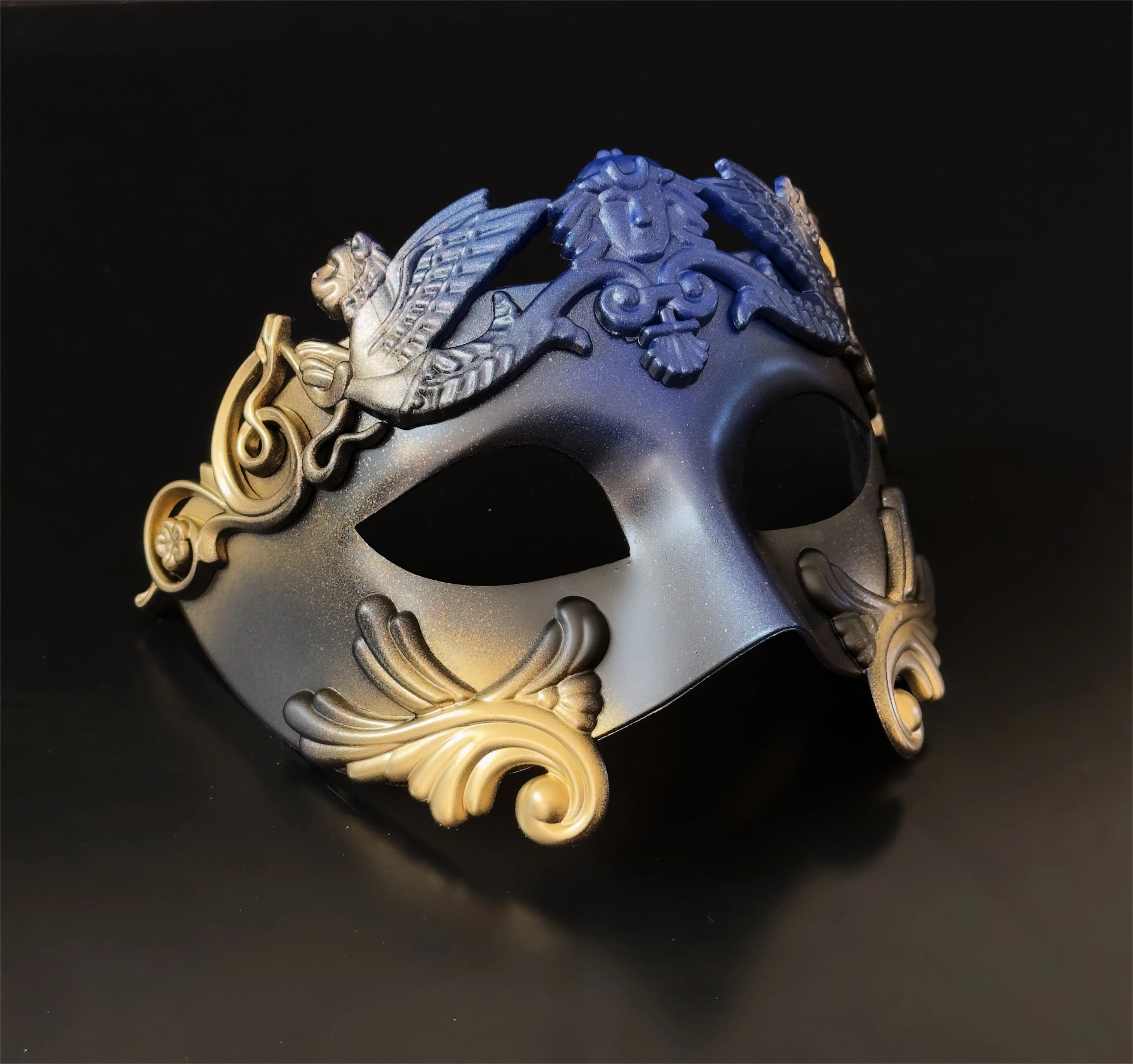 Gladiator Mask - Blue/Gold - Image 2