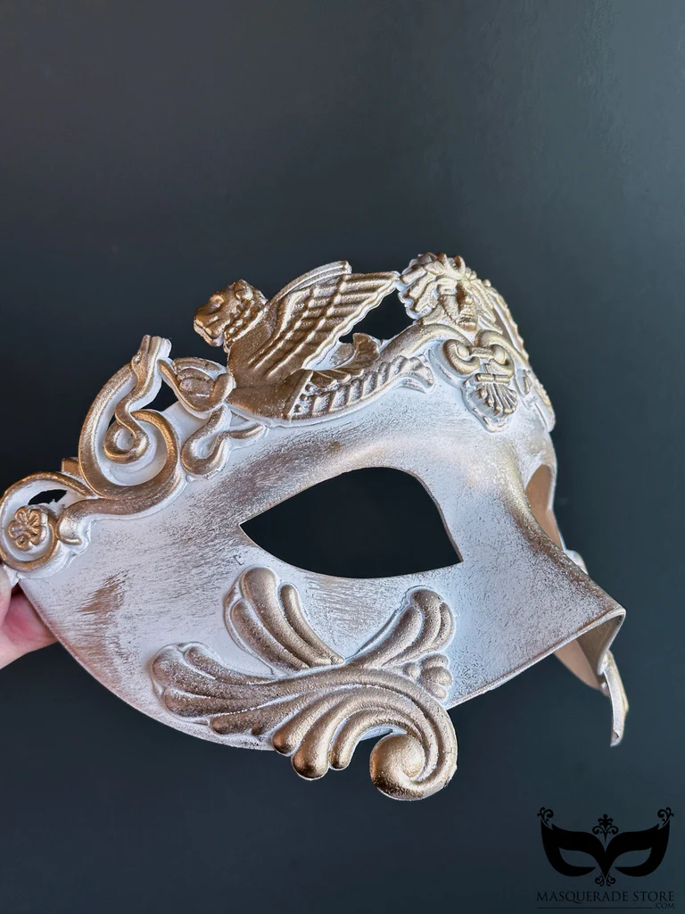 Gladiator Mask - White / Gold - Image 2