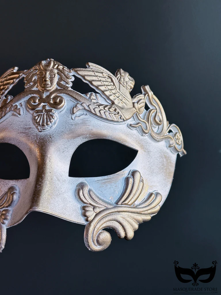 Gladiator Mask - White / Gold - Image 4