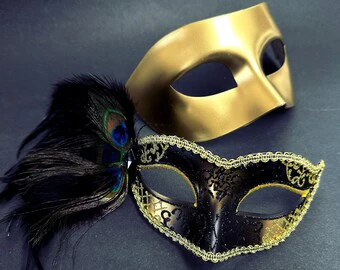 Gold & Black Peacock Masks