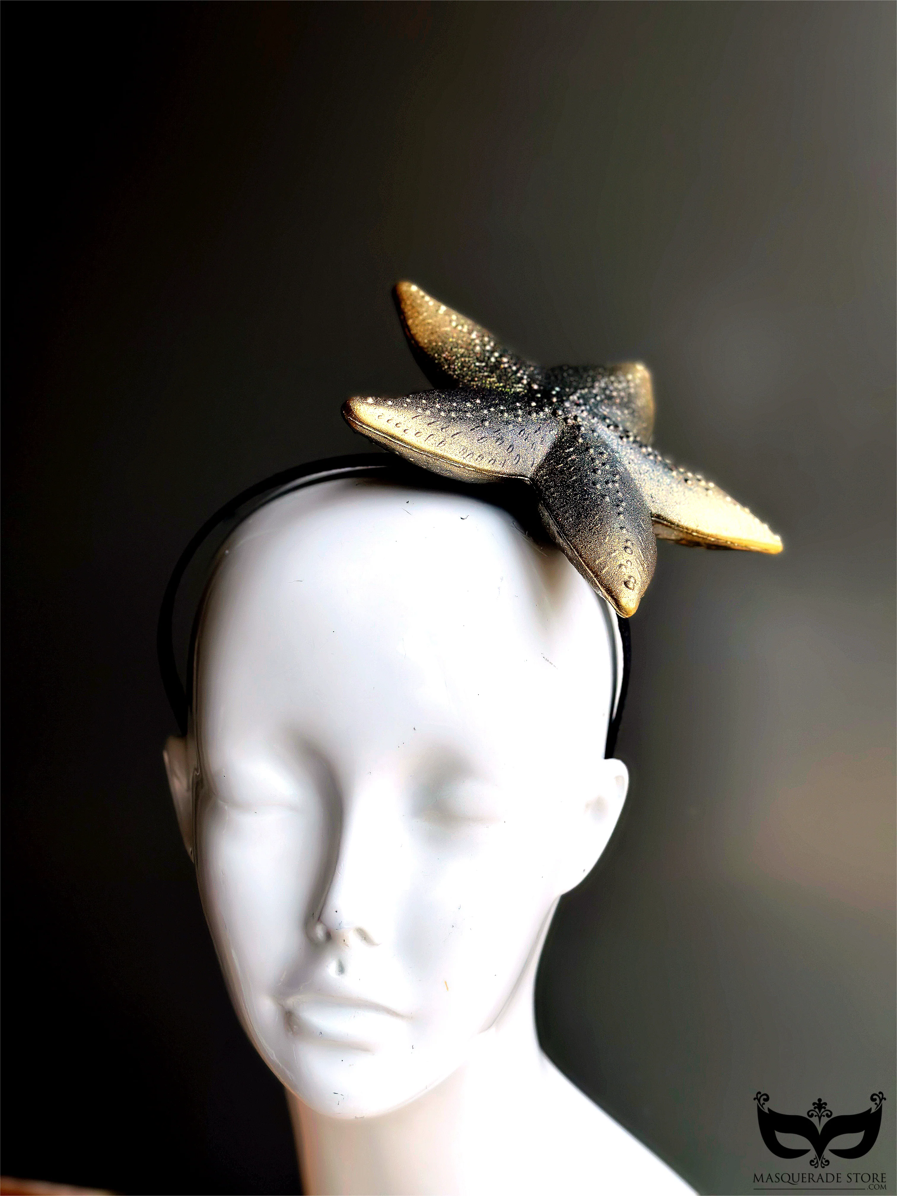 Starfish Fascinator - Gold Noir