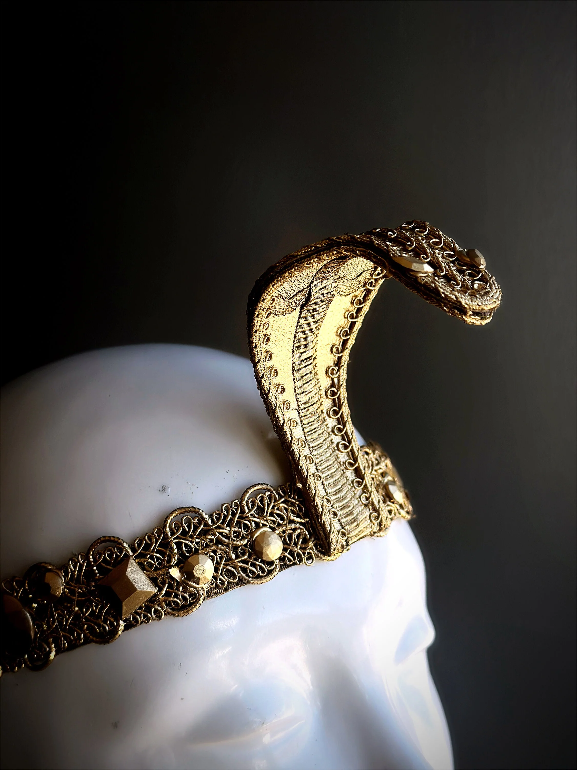 Gold Cobra Headpiece - Ancient Egyptian Serpent - Image 2
