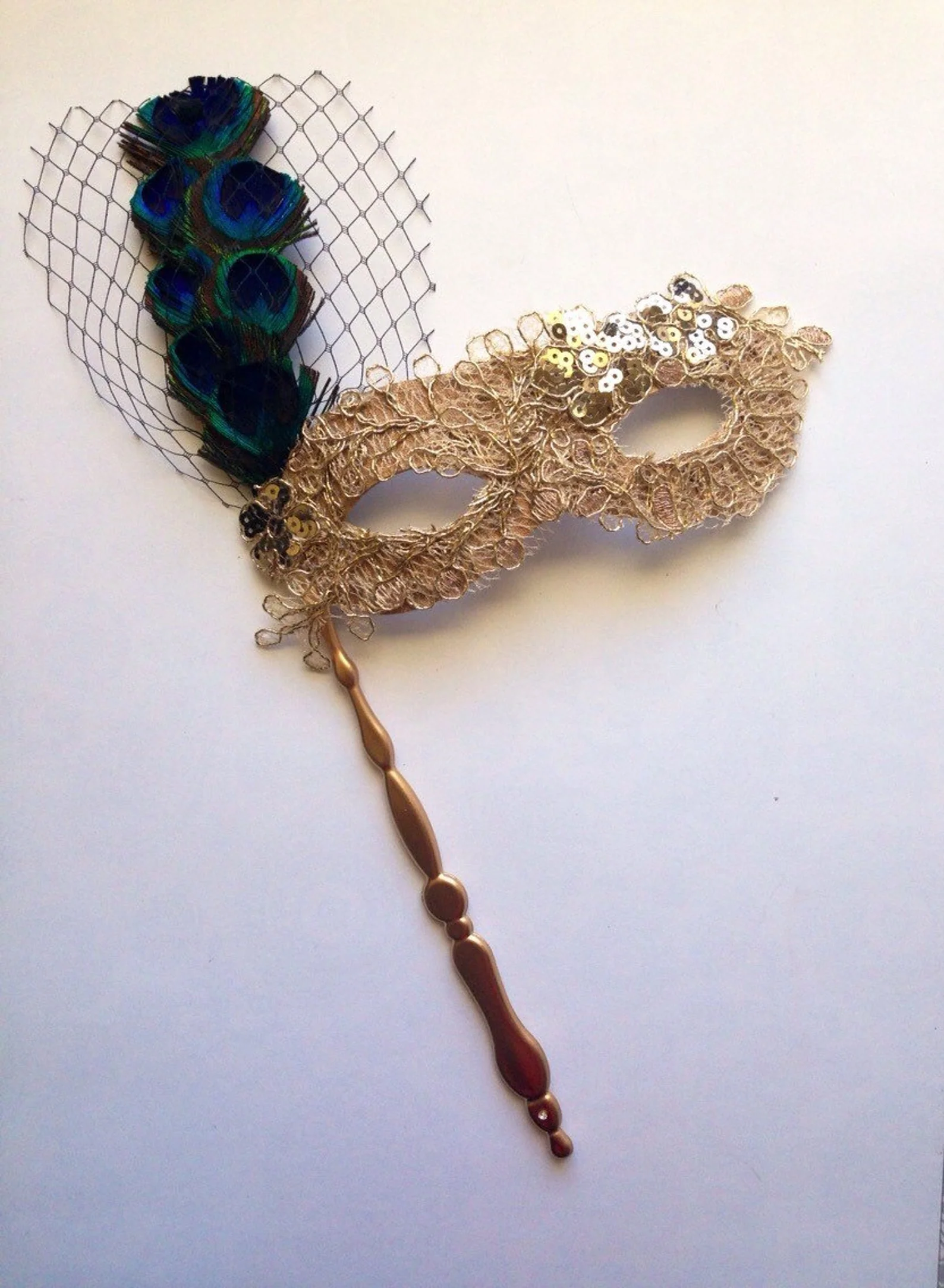 Peacock Serenade - Handheld Mask
