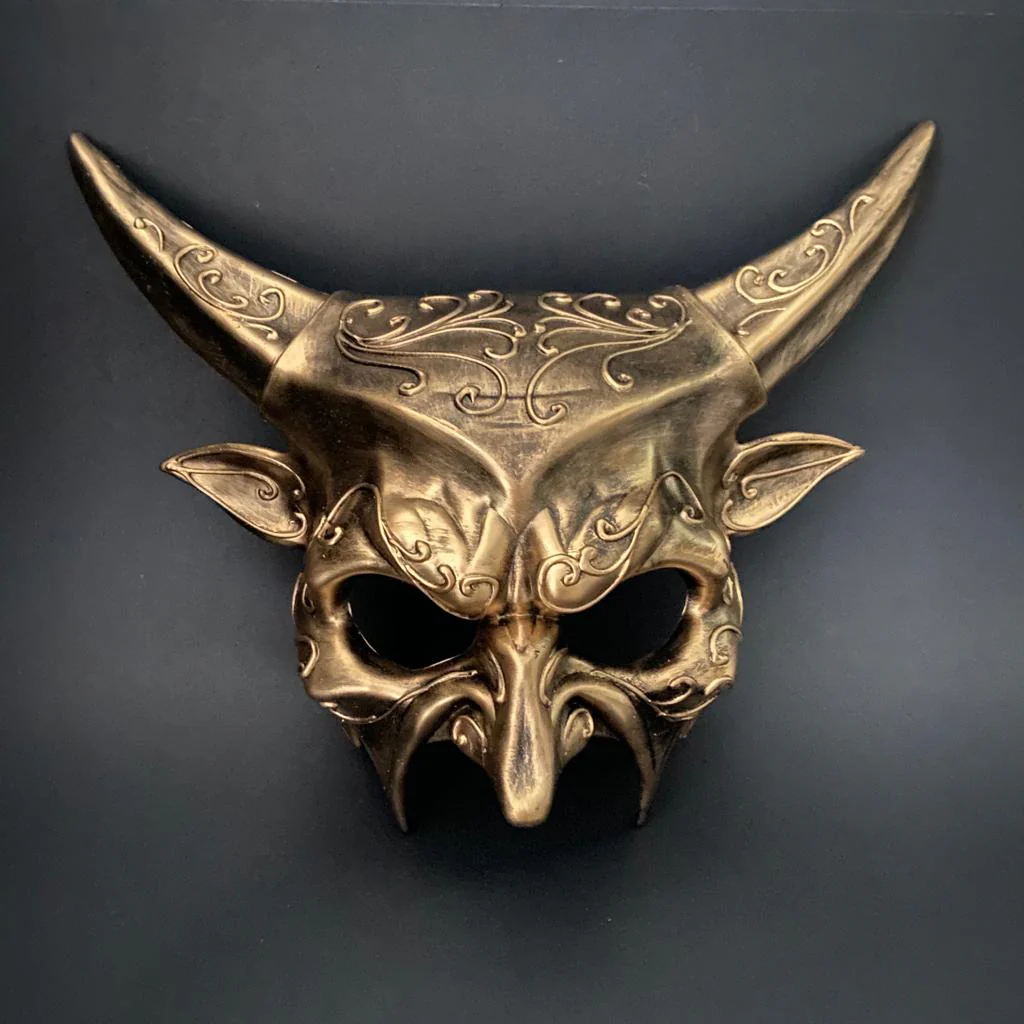 Mens Devil Mask - Gold
