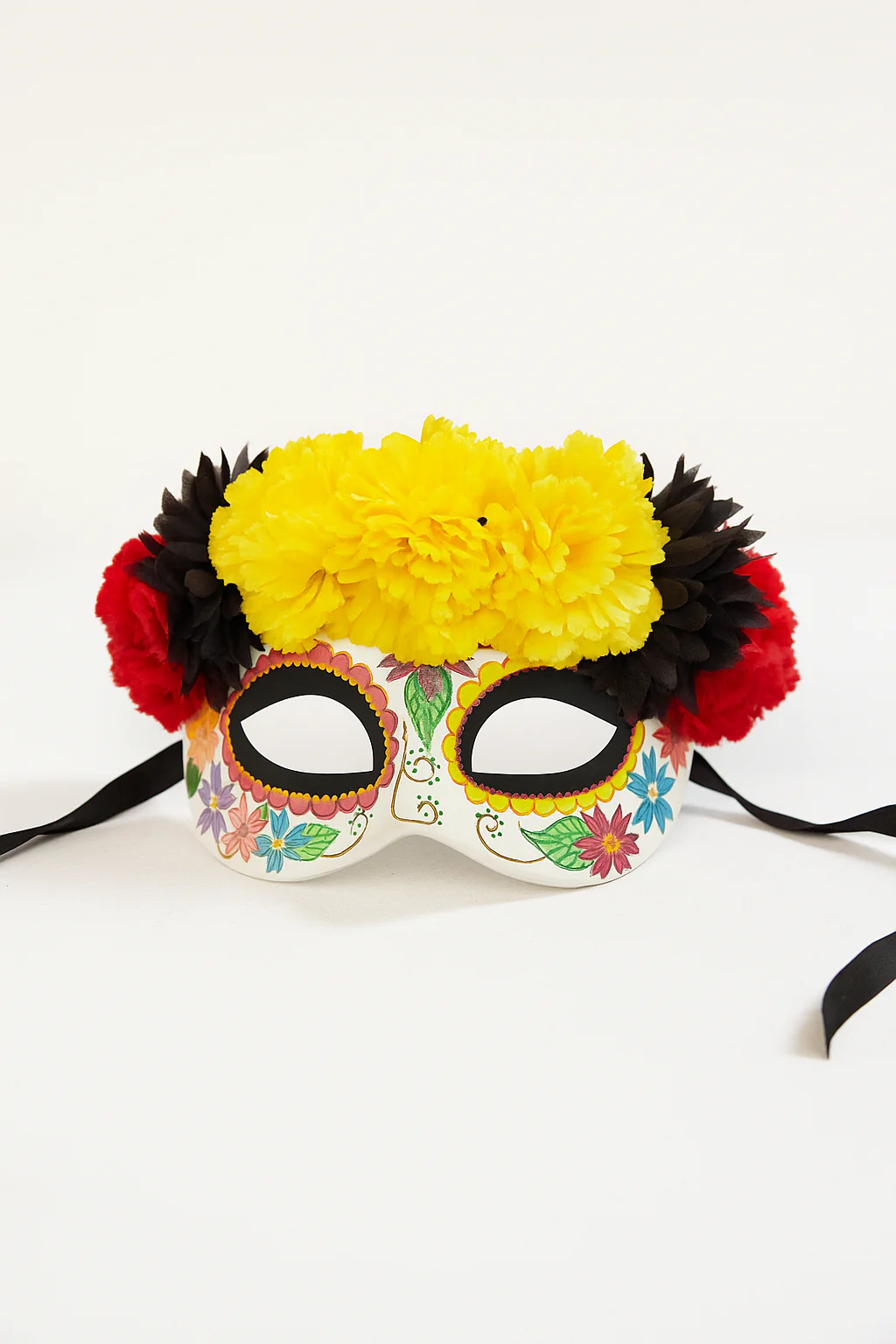 Golden Bloom – Floral Skull Mask
