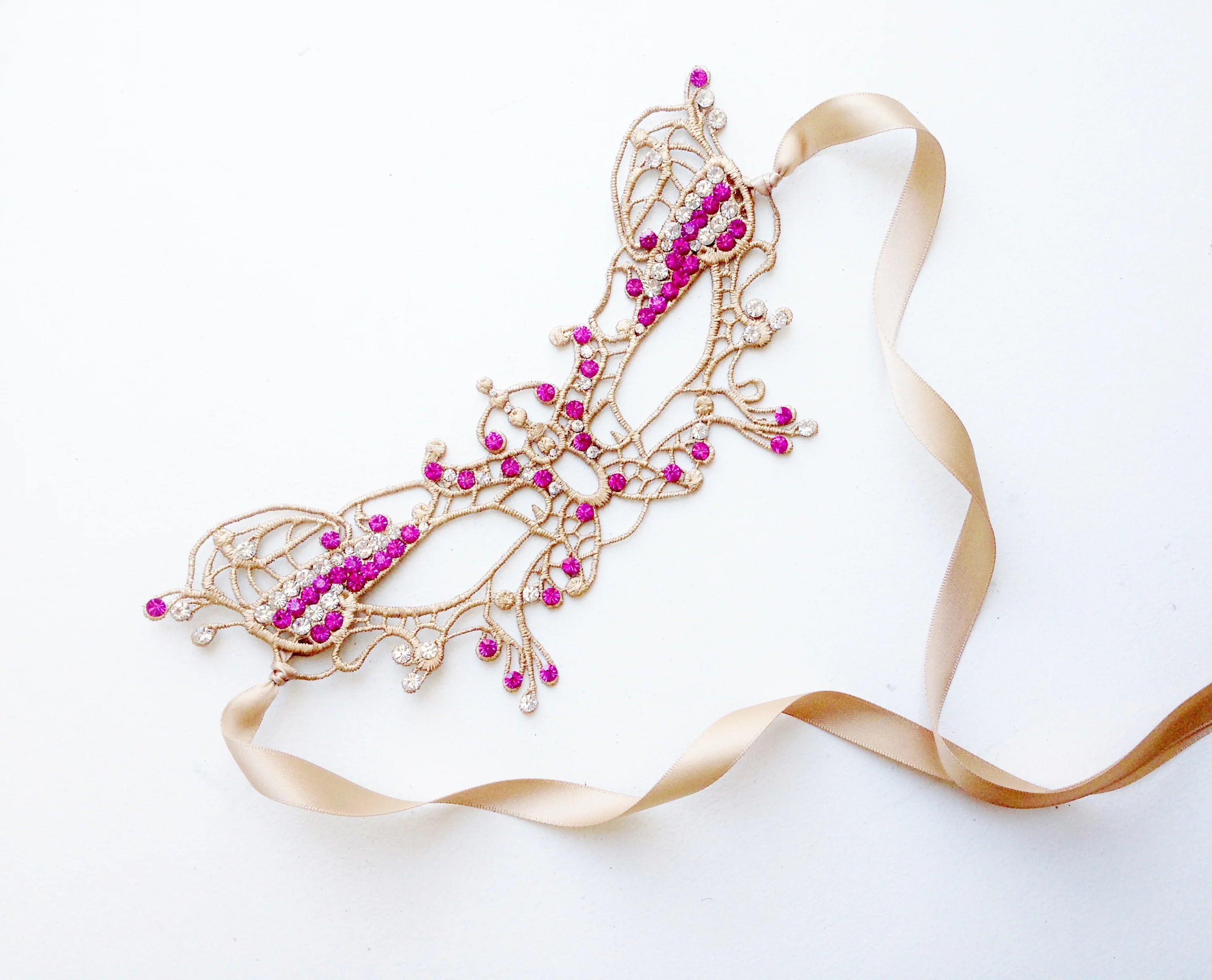 Valentina Lace Mask - Gold - Image 3