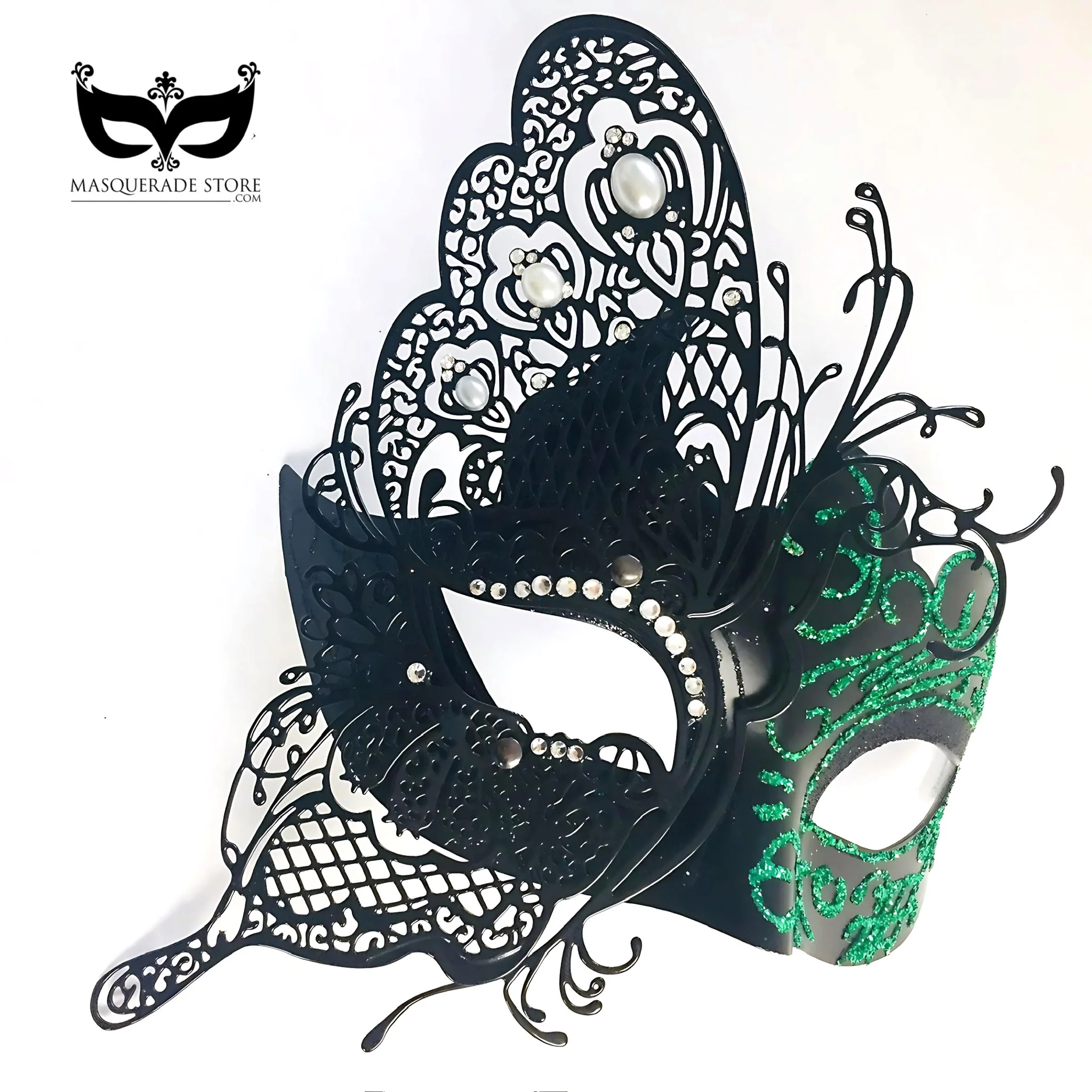 Luxury Butterfly Mask - Green - Image 3