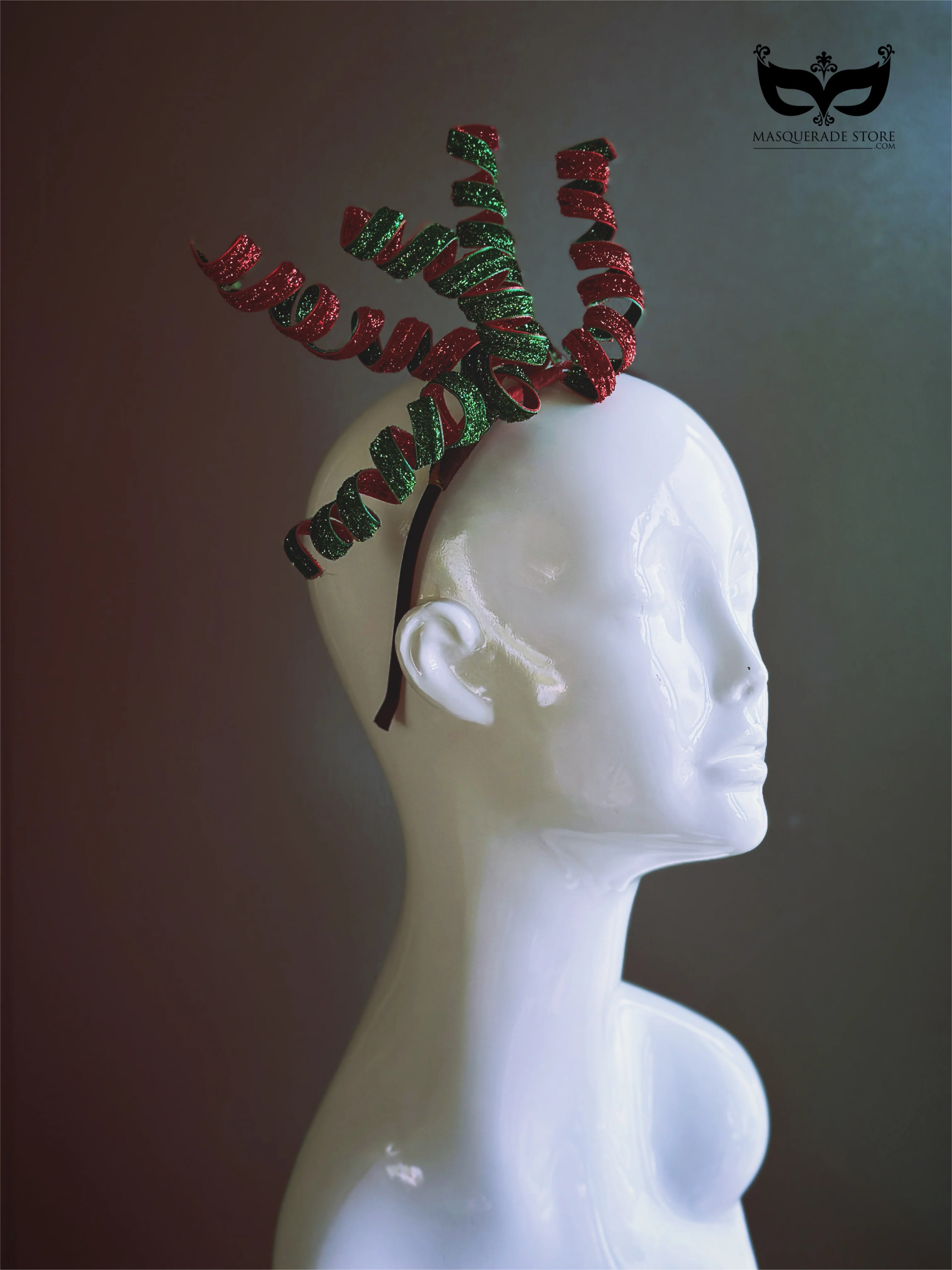 Christmas Curl Ribbon Fascinator Hat - Image 2