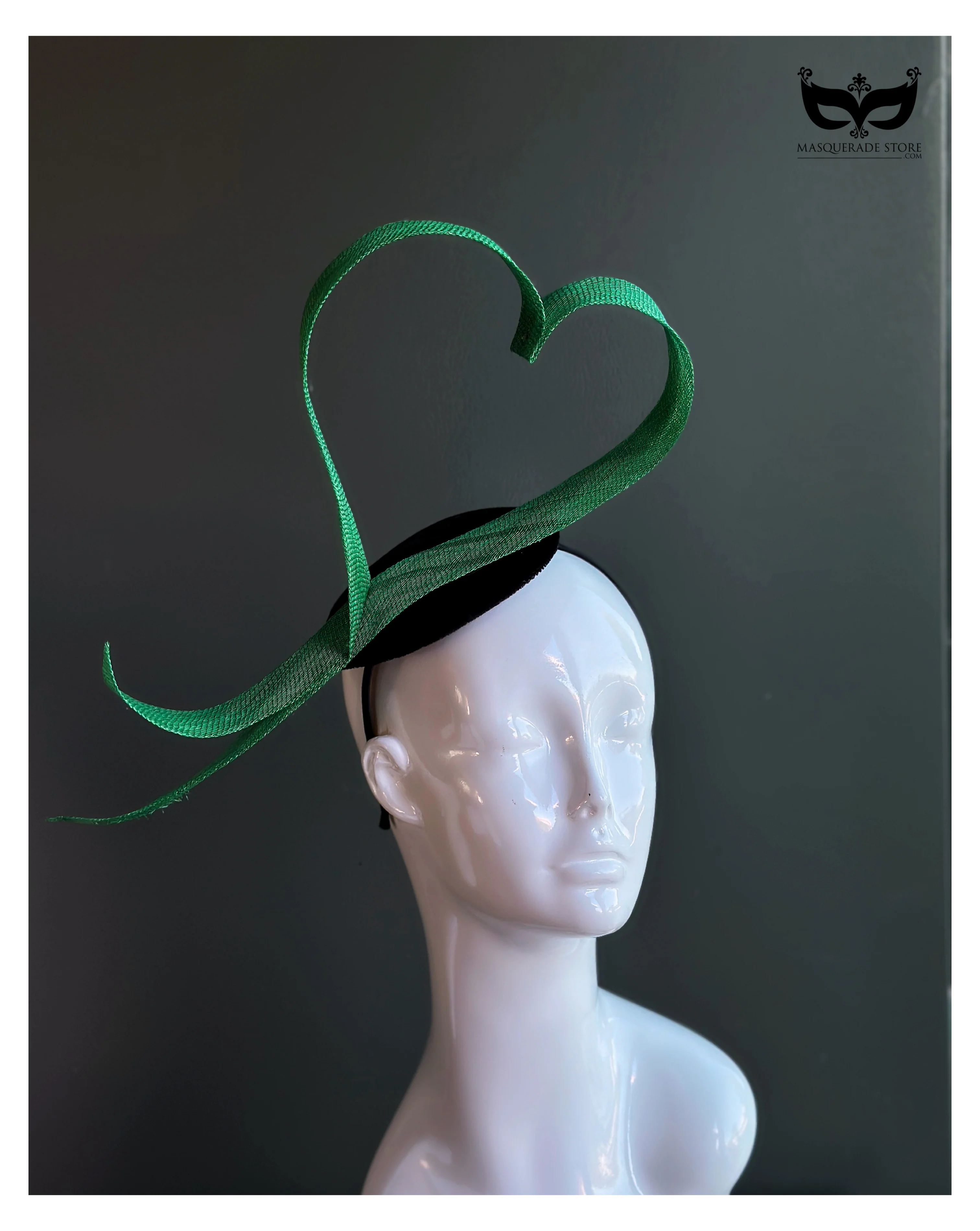 Green Heart Loop Fascinator Headband