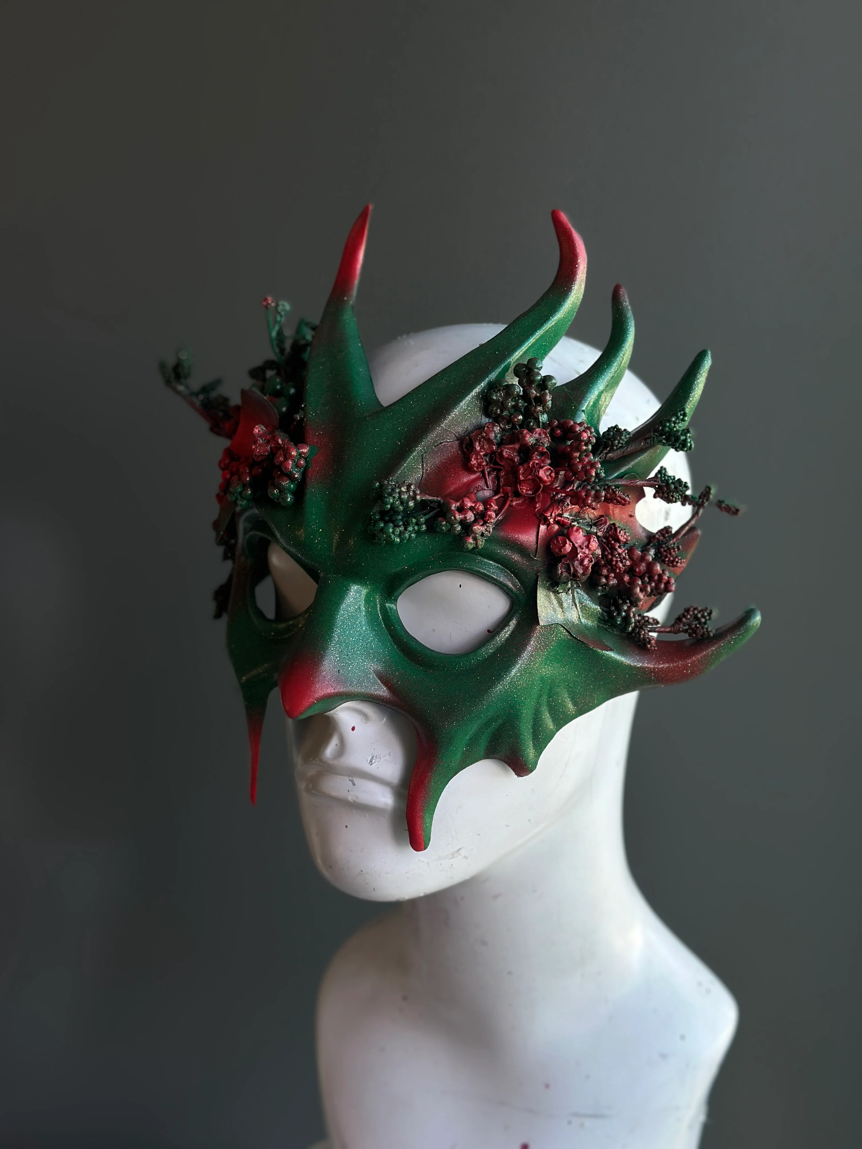 Holiday Forest Mask - Green & Red - Image 3